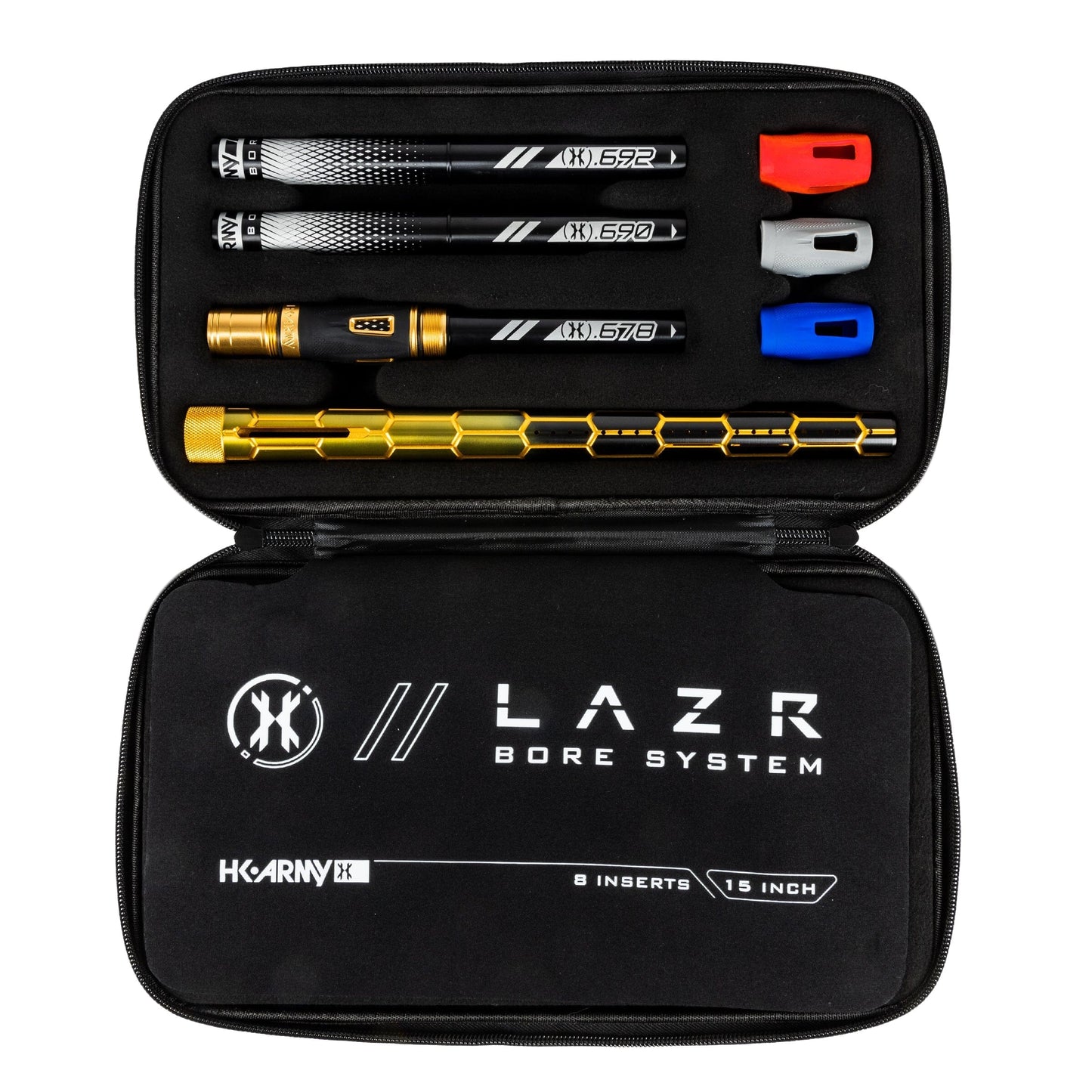 Used LAZR Elite Nexus Barrel Kit - 15" Gold/Black Black Inserts - Cocker Threads Paintball Gun from HK Army Clothing Buy/Sell/Trade Paintball Markers, New Paintball Guns, Paintball Hoppers, Paintball Masks, and Hormesis Headbands