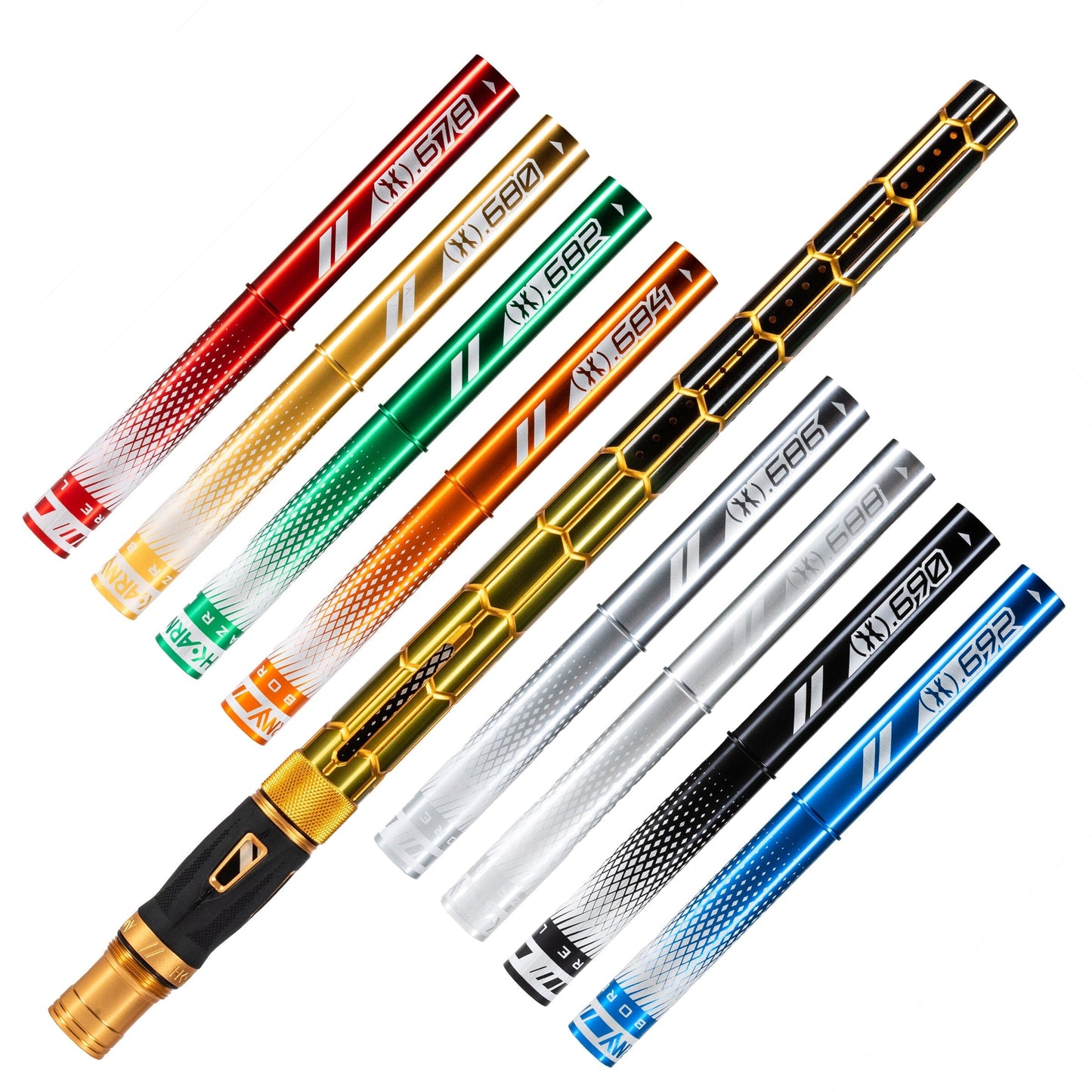Used LAZR Elite Nexus Barrel Kit - 15" Gold/Black Colored Inserts - Cocker Threads Paintball Gun from HK Army Clothing Buy/Sell/Trade Paintball Markers, New Paintball Guns, Paintball Hoppers, Paintball Masks, and Hormesis Headbands