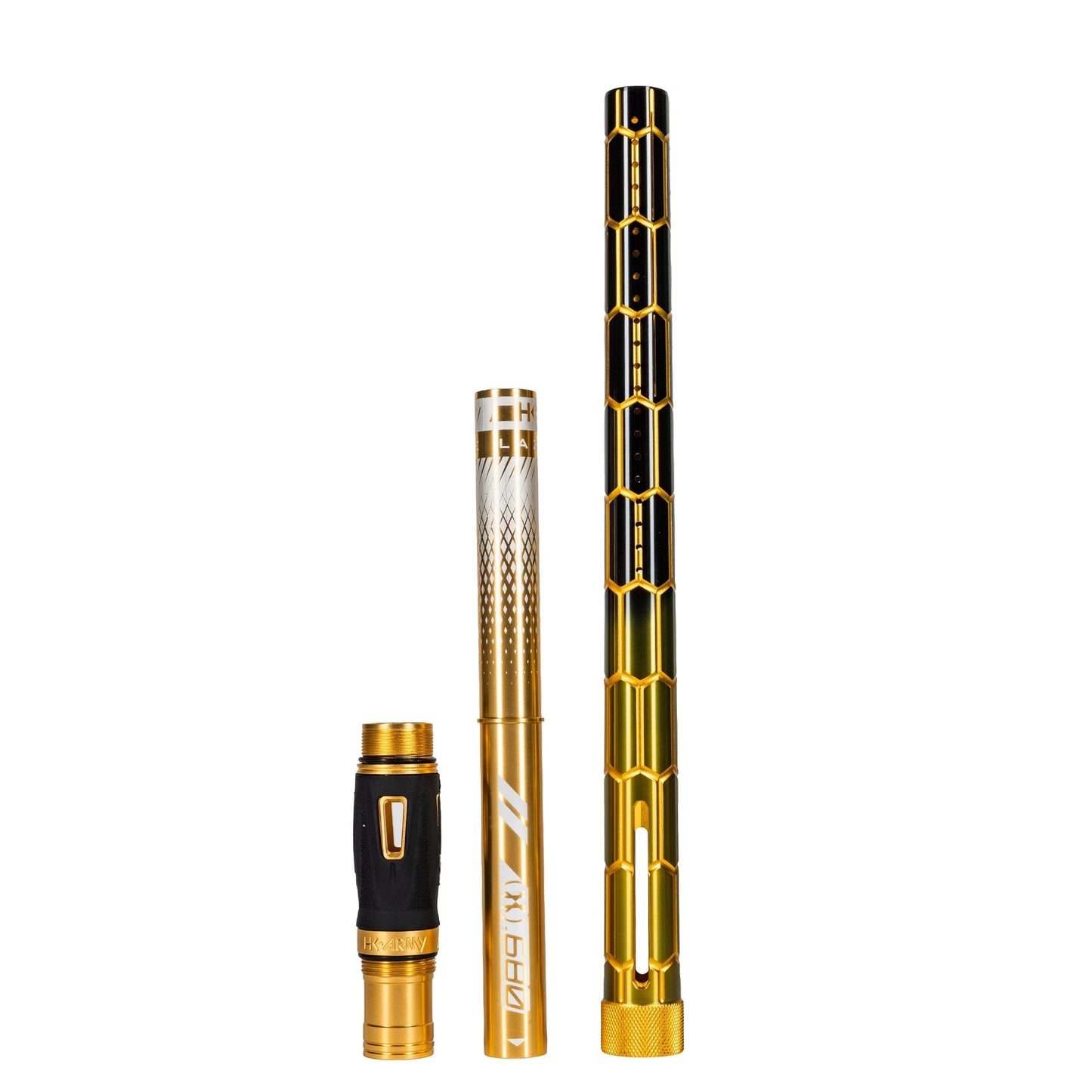 Used LAZR Elite Nexus Barrel Kit - 15" Gold/Black Colored Inserts - Cocker Threads Paintball Gun from HK Army Clothing Buy/Sell/Trade Paintball Markers, New Paintball Guns, Paintball Hoppers, Paintball Masks, and Hormesis Headbands