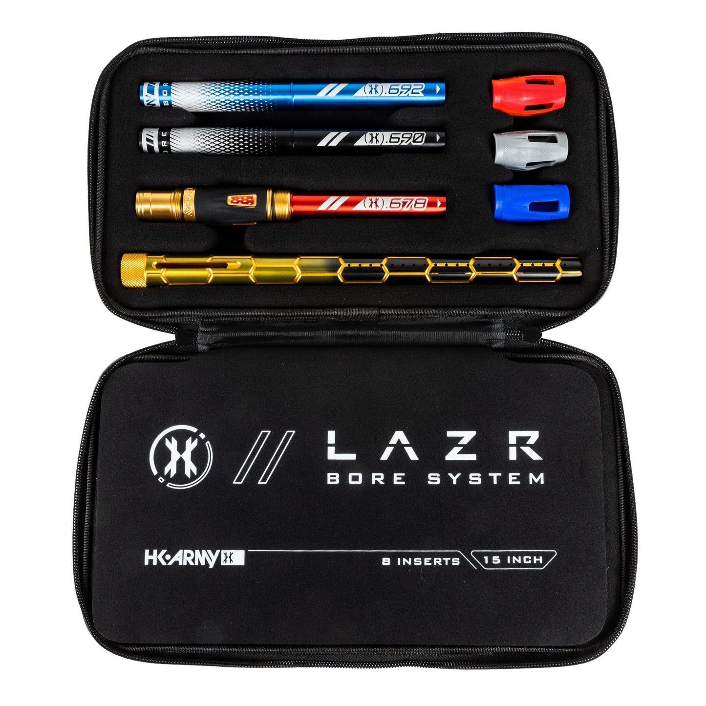Used LAZR Elite Nexus Barrel Kit - 15" Gold/Black Colored Inserts - Cocker Threads Paintball Gun from HK Army Clothing Buy/Sell/Trade Paintball Markers, New Paintball Guns, Paintball Hoppers, Paintball Masks, and Hormesis Headbands