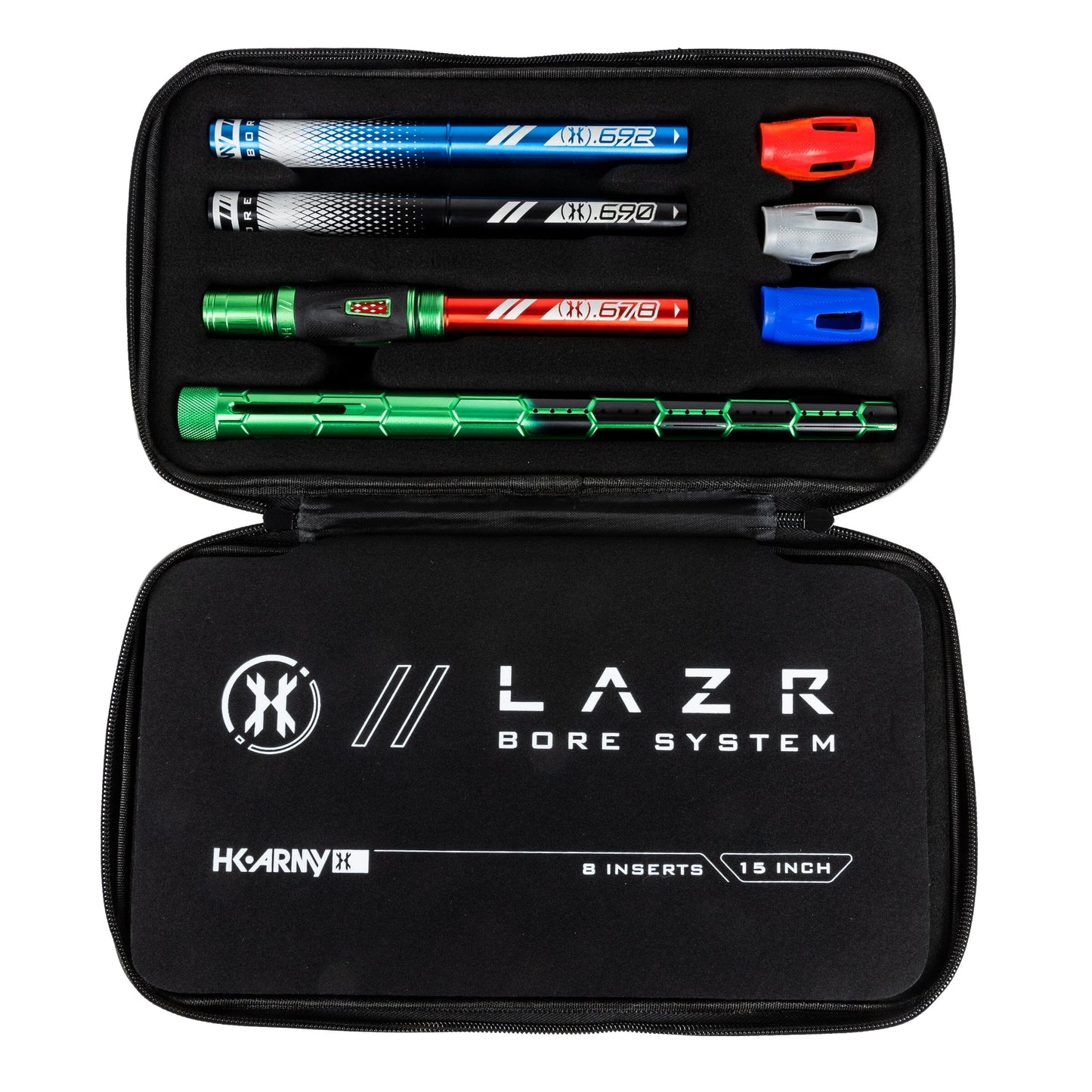 Used LAZR Elite Nexus Barrel Kit - 15" Green/Black Colored Inserts - Cocker Threads Paintball Gun from HK Army Clothing Buy/Sell/Trade Paintball Markers, New Paintball Guns, Paintball Hoppers, Paintball Masks, and Hormesis Headbands