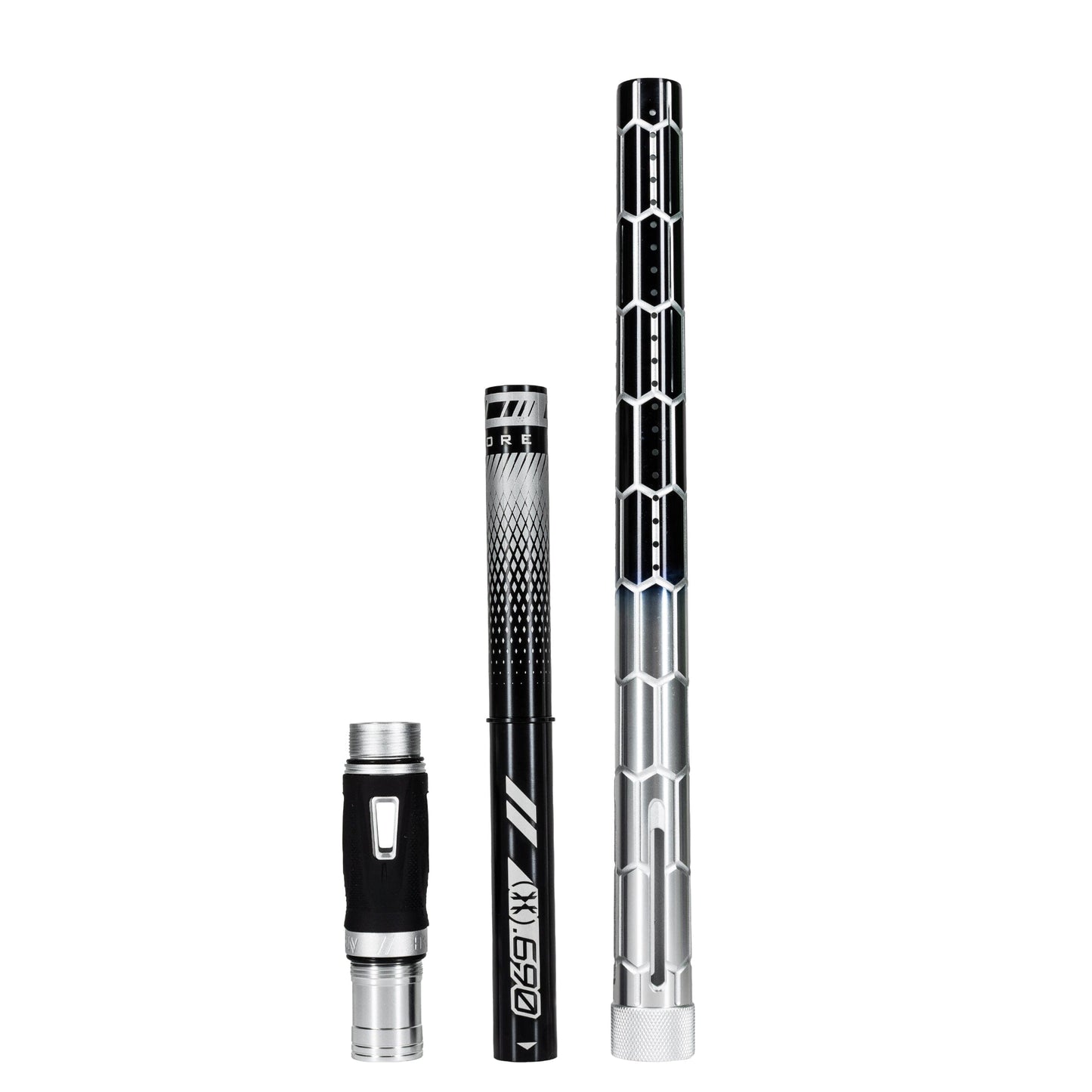 Used LAZR Elite Nexus Barrel Kit - 15" Silver/Black Black Inserts - Cocker Threads Paintball Gun from HK Army Clothing Buy/Sell/Trade Paintball Markers, New Paintball Guns, Paintball Hoppers, Paintball Masks, and Hormesis Headbands