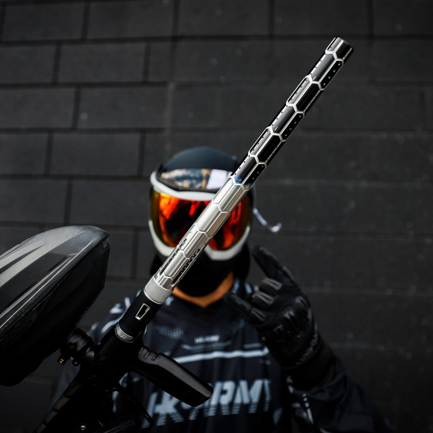 Used LAZR Elite Nexus Barrel Kit - 15" Silver/Black Colored Inserts - Cocker Threads Paintball Gun from HK Army Clothing Buy/Sell/Trade Paintball Markers, New Paintball Guns, Paintball Hoppers, Paintball Masks, and Hormesis Headbands