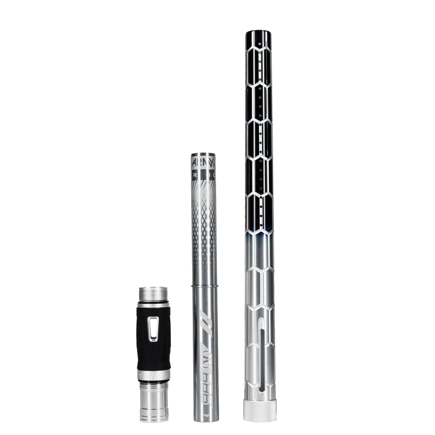 Used LAZR Elite Nexus Barrel Kit - 15" Silver/Black Colored Inserts - Cocker Threads Paintball Gun from HK Army Clothing Buy/Sell/Trade Paintball Markers, New Paintball Guns, Paintball Hoppers, Paintball Masks, and Hormesis Headbands