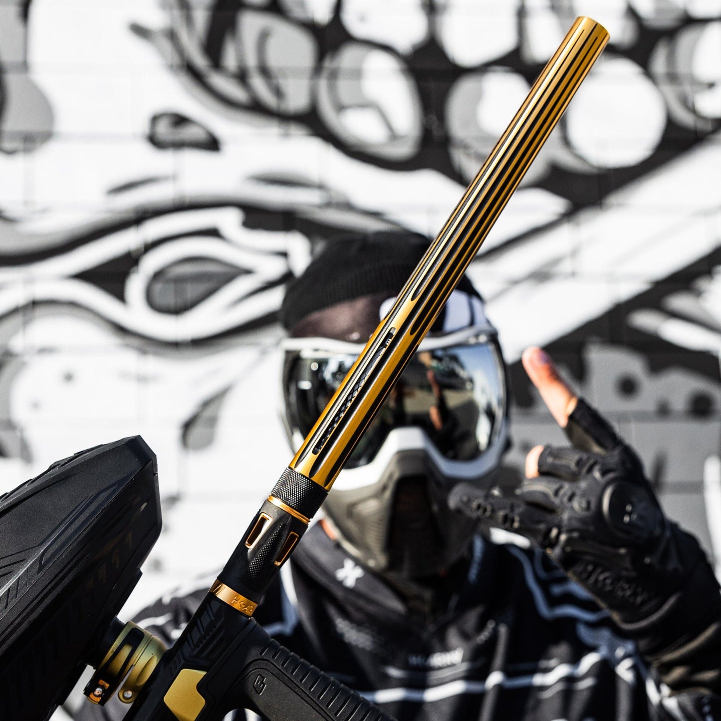 Used LAZR Elite Nova Barrel Kit - 15" Gold/Black - Black Inserts - Cocker Threads Paintball Gun from HK Army Clothing Buy/Sell/Trade Paintball Markers, New Paintball Guns, Paintball Hoppers, Paintball Masks, and Hormesis Headbands