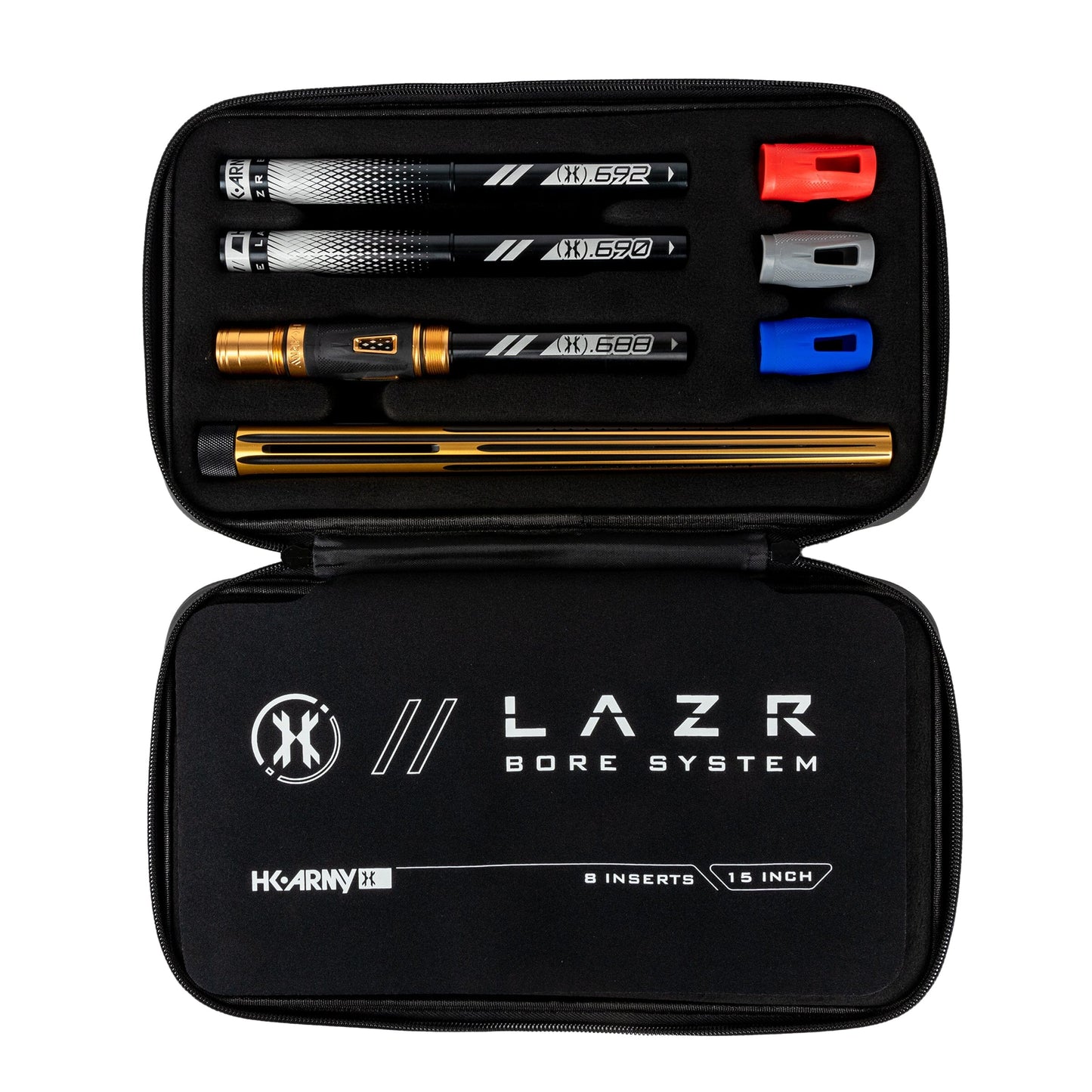 Used LAZR Elite Nova Barrel Kit - 15" Gold/Black - Black Inserts - Cocker Threads Paintball Gun from HK Army Clothing Buy/Sell/Trade Paintball Markers, New Paintball Guns, Paintball Hoppers, Paintball Masks, and Hormesis Headbands