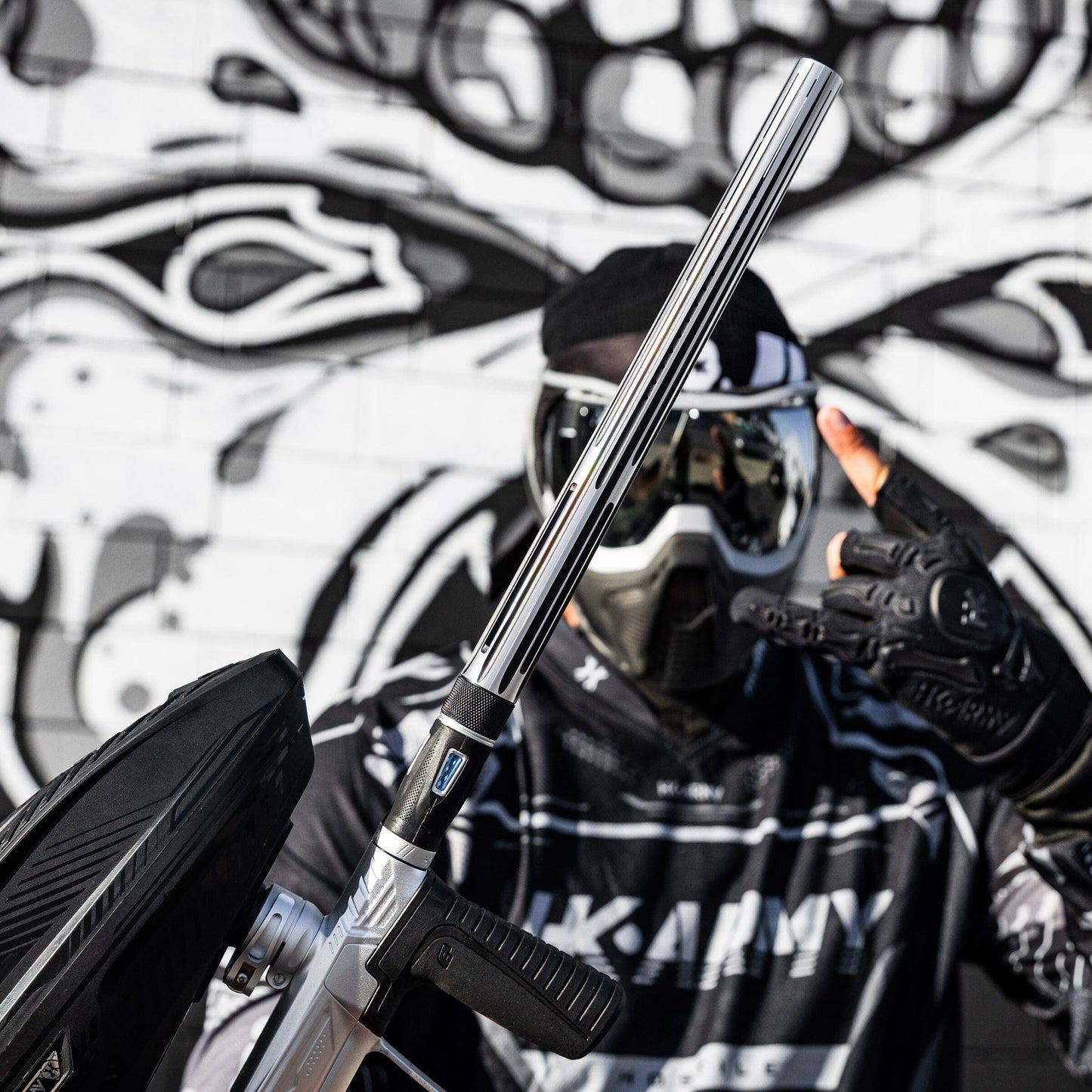 Used LAZR Elite Nova Barrel Kit - 15" Silver/Black - Black Inserts - Cocker Threads Paintball Gun from HK Army Clothing Buy/Sell/Trade Paintball Markers, New Paintball Guns, Paintball Hoppers, Paintball Masks, and Hormesis Headbands