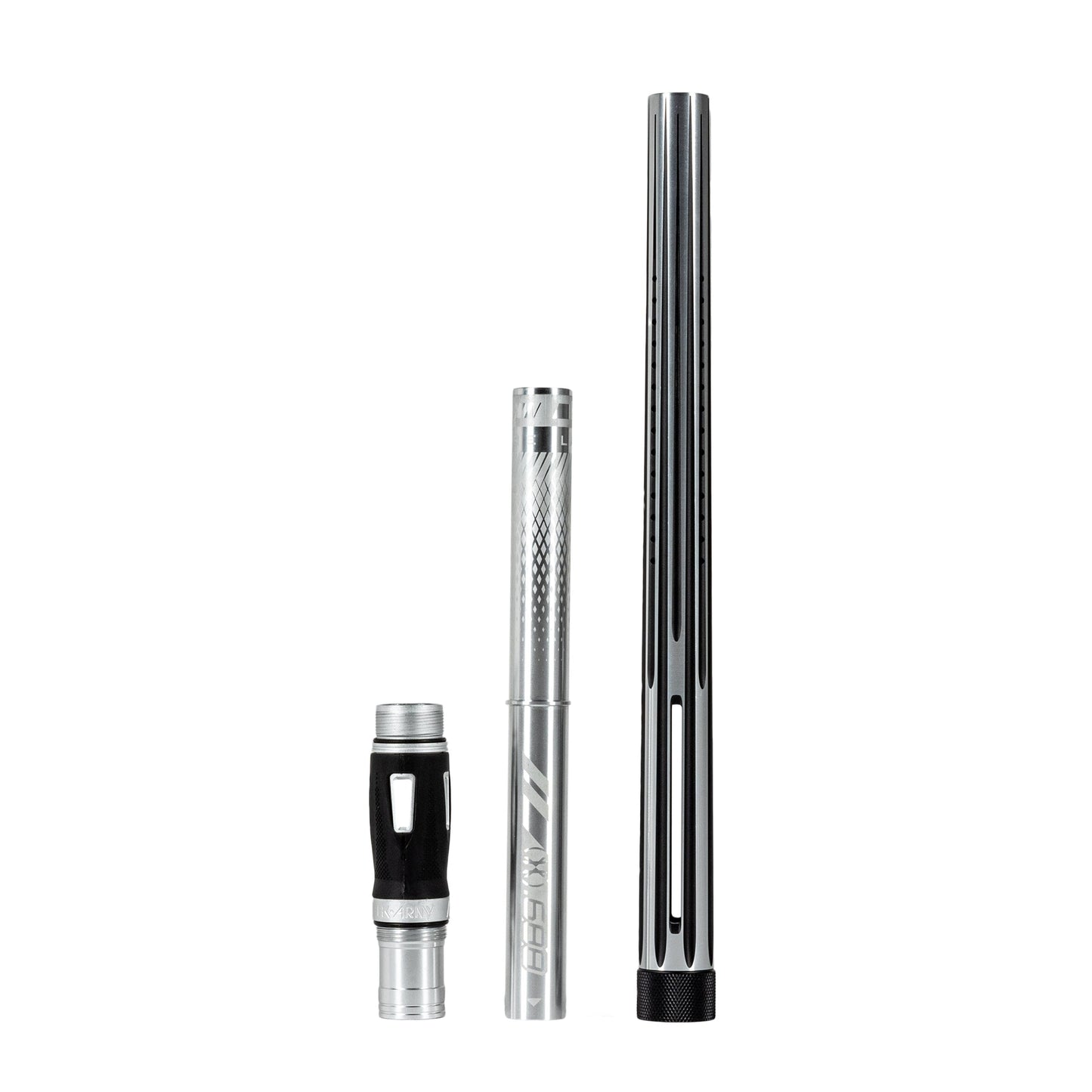 Used LAZR Elite Nova Barrel Kit - 15" Silver/Black - Colored Inserts - Cocker Threads Paintball Gun from HK Army Clothing Buy/Sell/Trade Paintball Markers, New Paintball Guns, Paintball Hoppers, Paintball Masks, and Hormesis Headbands