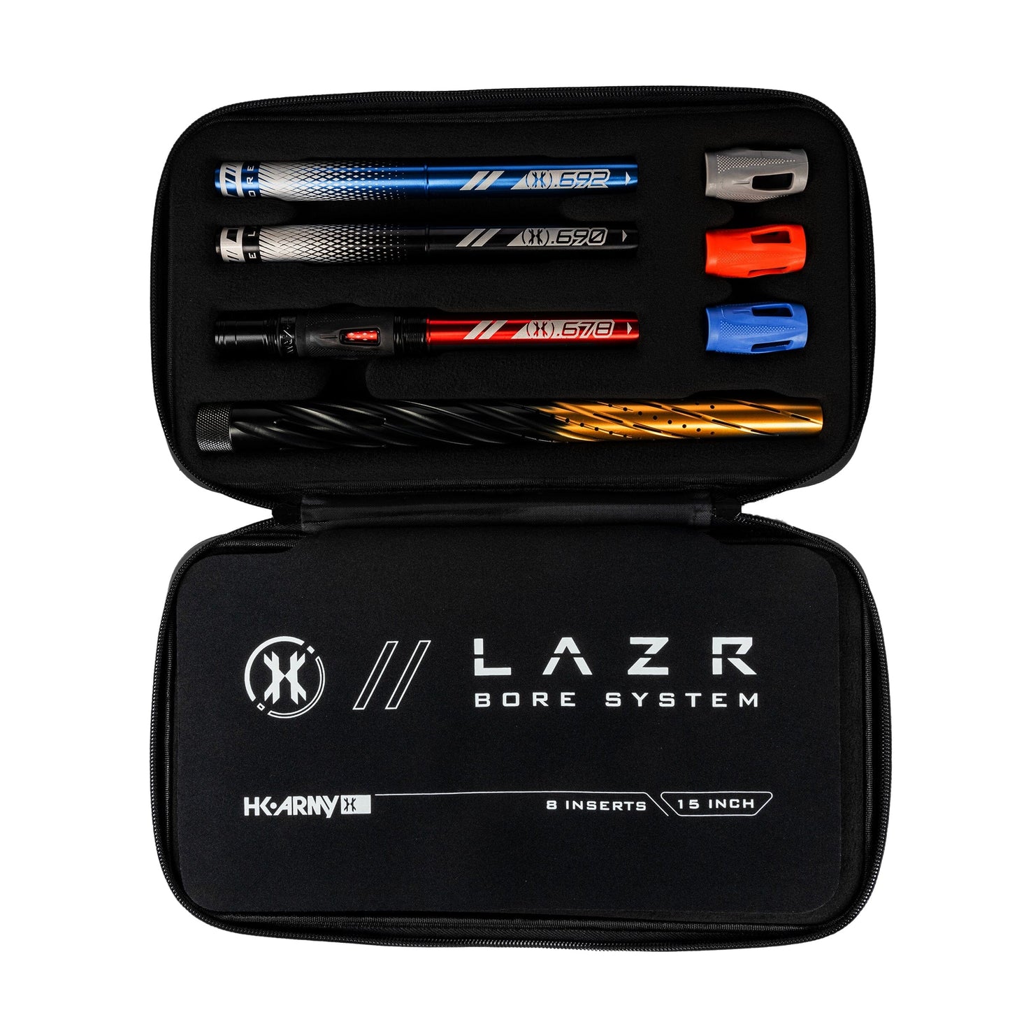 Used LAZR Elite Orbit Barrel Kit - 15" Black/Gold Fade - Colored Inserts - Cocker Threads Paintball Gun from HK Army Clothing Buy/Sell/Trade Paintball Markers, New Paintball Guns, Paintball Hoppers, Paintball Masks, and Hormesis Headbands
