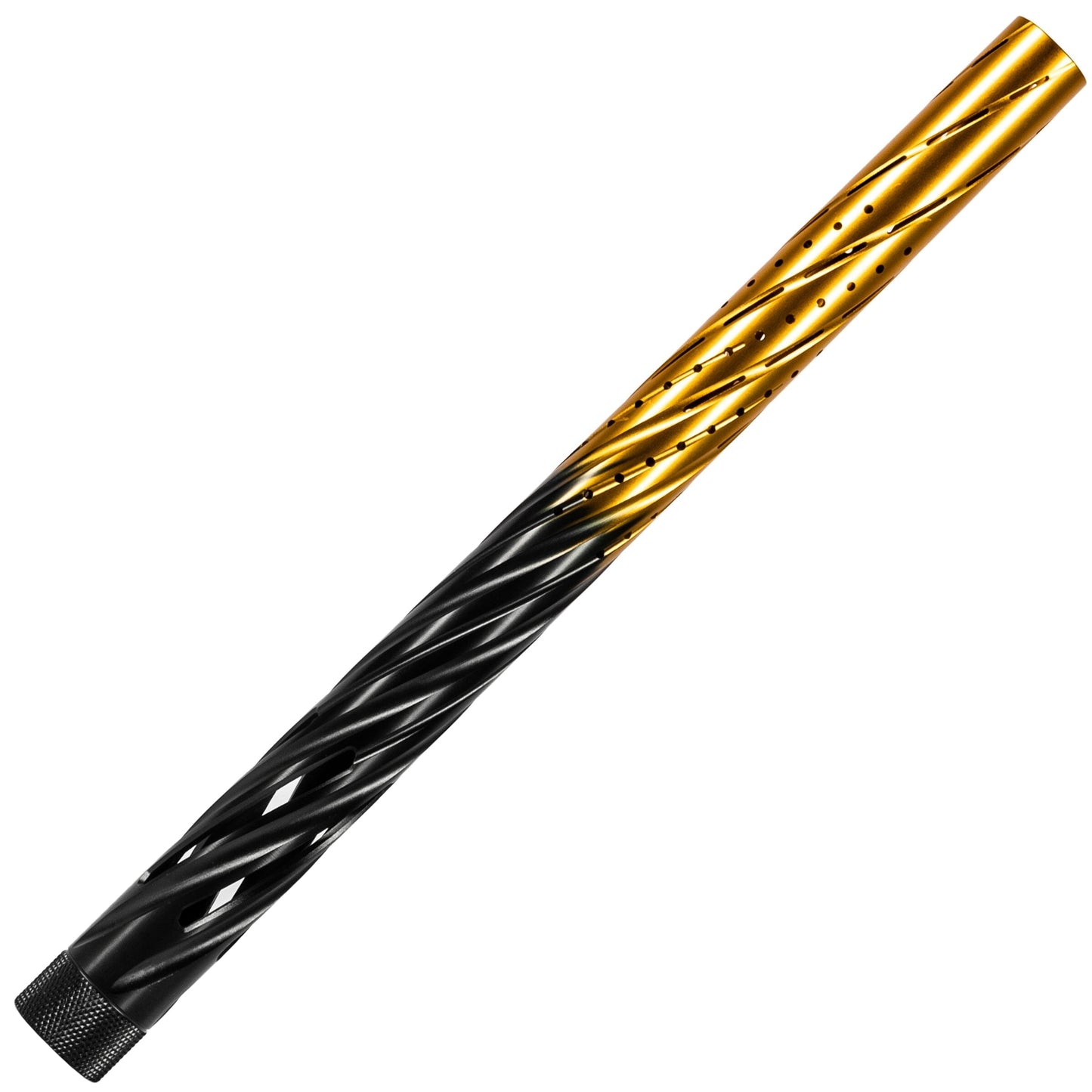 Used LAZR Elite Orbit Barrel Kit - 15" Black/Gold Fade - Colored Inserts - Cocker Threads Paintball Gun from HK Army Clothing Buy/Sell/Trade Paintball Markers, New Paintball Guns, Paintball Hoppers, Paintball Masks, and Hormesis Headbands