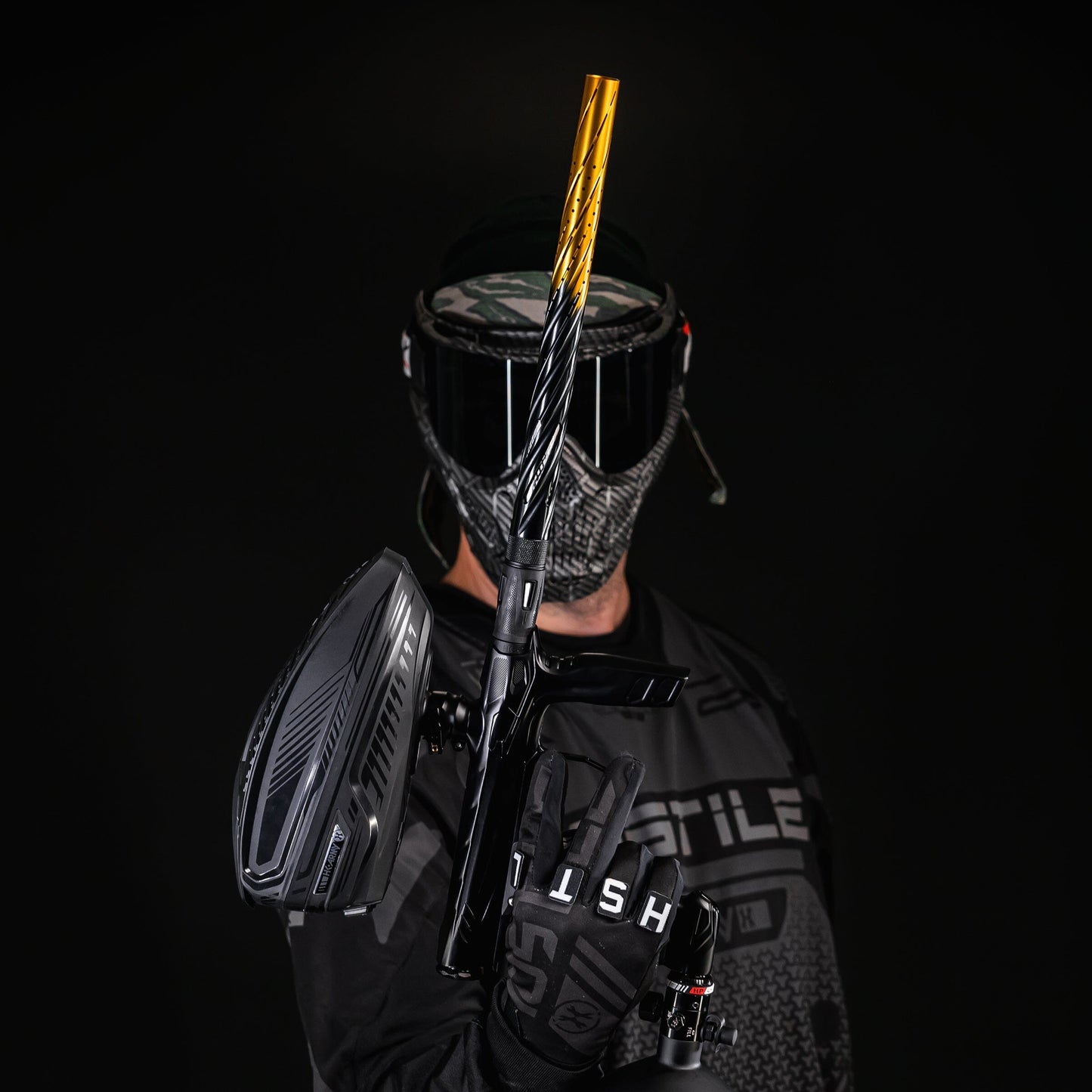 Used LAZR Elite Orbit Barrel Kit - 15" Black/Gold Fade - Colored Inserts - Cocker Threads Paintball Gun from HK Army Clothing Buy/Sell/Trade Paintball Markers, New Paintball Guns, Paintball Hoppers, Paintball Masks, and Hormesis Headbands