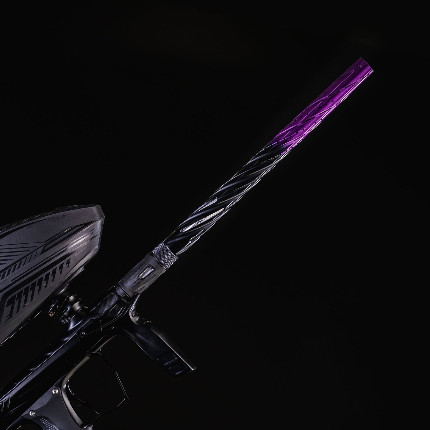 Used LAZR Elite Orbit Barrel Kit - 15" Black/Purple Fade - Black Inserts - Cocker Threads Paintball Gun from HK Army Clothing Buy/Sell/Trade Paintball Markers, New Paintball Guns, Paintball Hoppers, Paintball Masks, and Hormesis Headbands