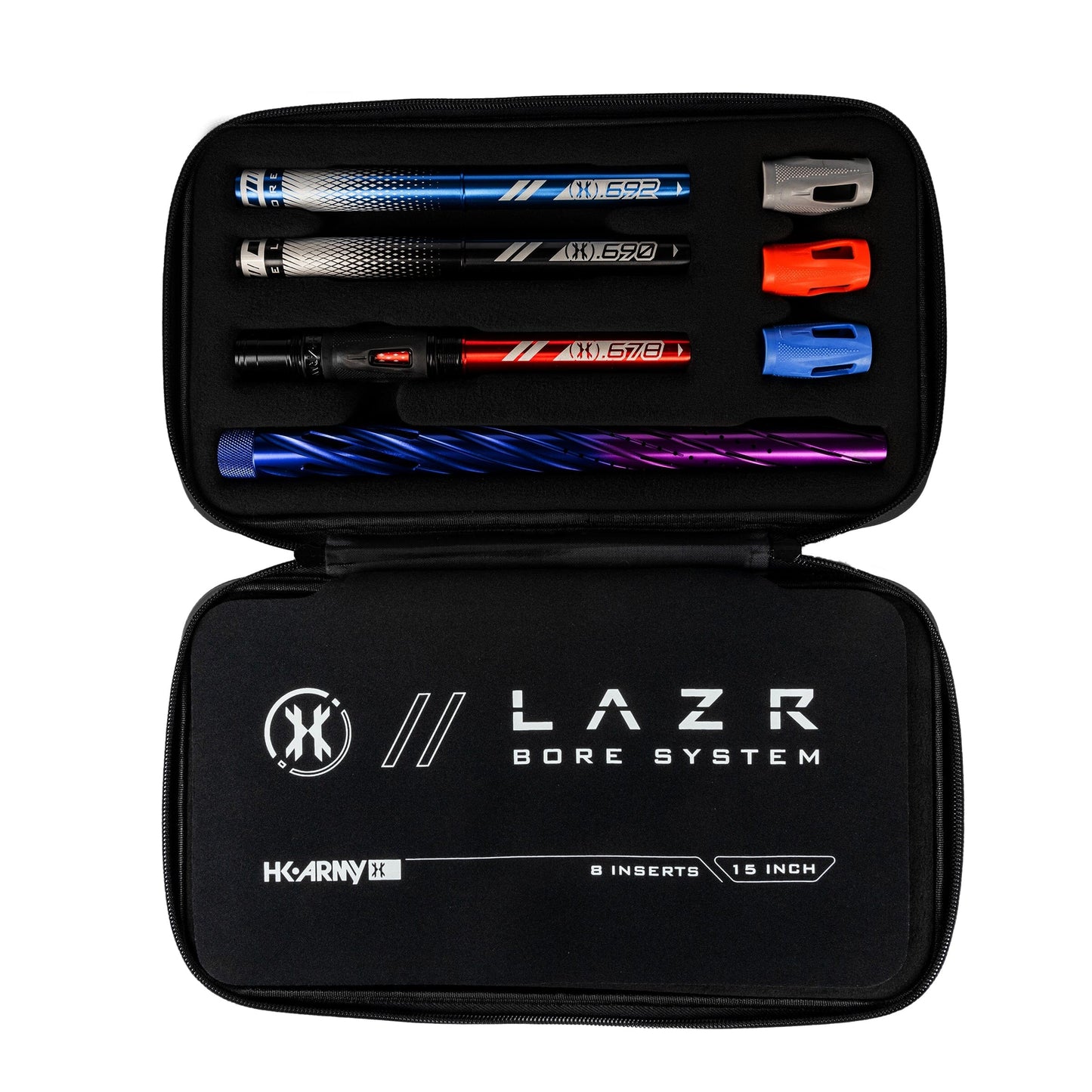 Used LAZR Elite Orbit Barrel Kit - 15" Black/Purple Fade - Colored Inserts - Cocker Threads Paintball Gun from HK Army Clothing Buy/Sell/Trade Paintball Markers, New Paintball Guns, Paintball Hoppers, Paintball Masks, and Hormesis Headbands