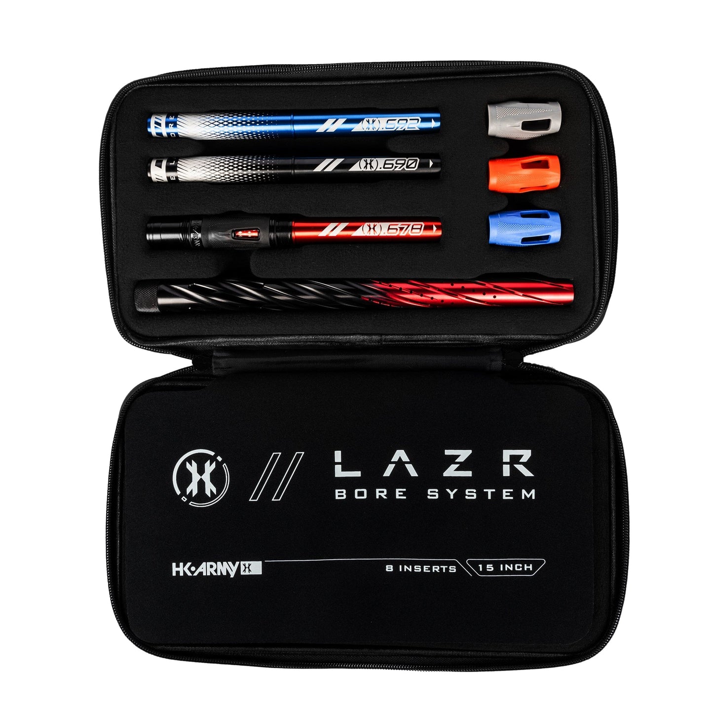 Used LAZR Elite Orbit Barrel Kit - 15" Black/Red Fade - Colored Inserts - Cocker Threads Paintball Gun from HK Army Clothing Buy/Sell/Trade Paintball Markers, New Paintball Guns, Paintball Hoppers, Paintball Masks, and Hormesis Headbands