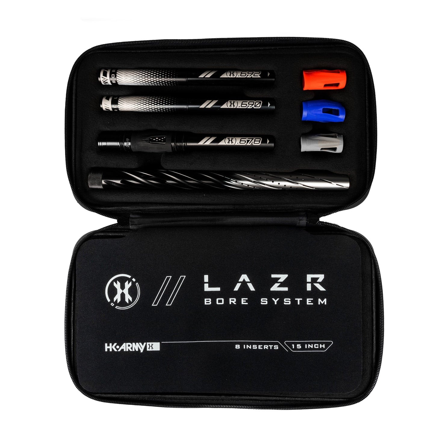 Used LAZR Elite Orbit Barrel Kit - 15" Black/Silver Fade - Black Inserts - Cocker Threads Paintball Gun from HK Army Clothing Buy/Sell/Trade Paintball Markers, New Paintball Guns, Paintball Hoppers, Paintball Masks, and Hormesis Headbands