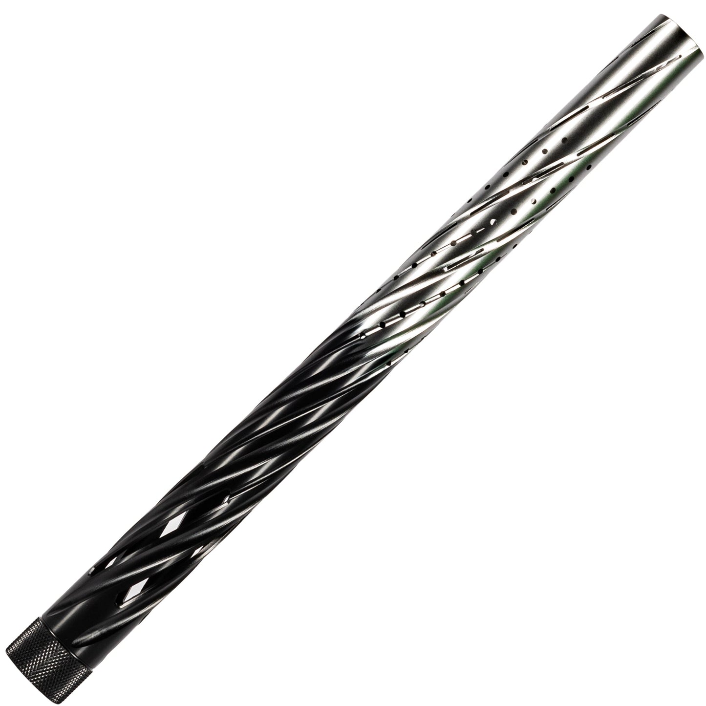 Used LAZR Elite Orbit Barrel Kit - 15" Black/Silver Fade - Colored Inserts - Cocker Threads Paintball Gun from HK Army Clothing Buy/Sell/Trade Paintball Markers, New Paintball Guns, Paintball Hoppers, Paintball Masks, and Hormesis Headbands