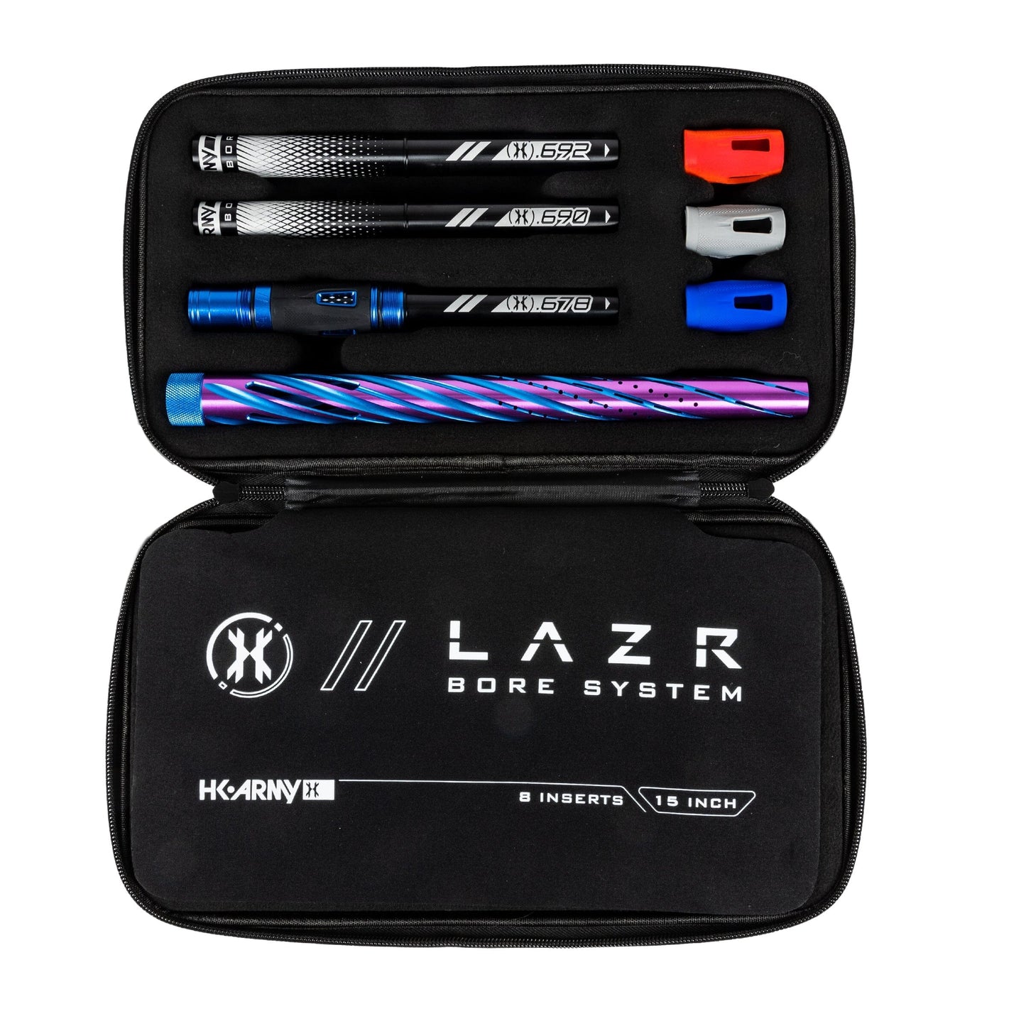 Used LAZR Elite Orbit Barrel Kit - 15" Blue/Purple Black Inserts - Cocker Threads Paintball Gun from HK Army Clothing Buy/Sell/Trade Paintball Markers, New Paintball Guns, Paintball Hoppers, Paintball Masks, and Hormesis Headbands