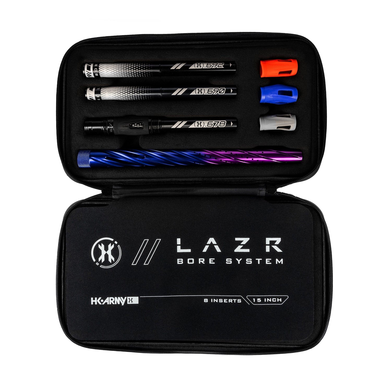 Used LAZR Elite Orbit Barrel Kit - 15" Blue/Purple Fade - Black Inserts - Cocker Threads Paintball Gun from HK Army Clothing Buy/Sell/Trade Paintball Markers, New Paintball Guns, Paintball Hoppers, Paintball Masks, and Hormesis Headbands