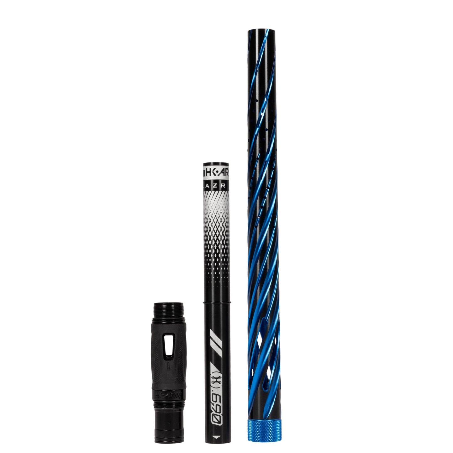 Used LAZR Elite Orbit Barrel Kit - 15" Dust Blue/Black - Black Inserts - Cocker Threads Paintball Gun from HK Army Clothing Buy/Sell/Trade Paintball Markers, New Paintball Guns, Paintball Hoppers, Paintball Masks, and Hormesis Headbands