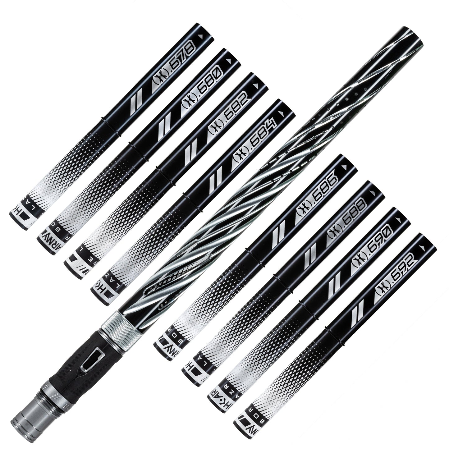 Used LAZR Elite Orbit Barrel Kit - 15" Dust Pewter/Black Inserts - Cocker Threads Paintball Gun from HK Army Clothing Buy/Sell/Trade Paintball Markers, New Paintball Guns, Paintball Hoppers, Paintball Masks, and Hormesis Headbands