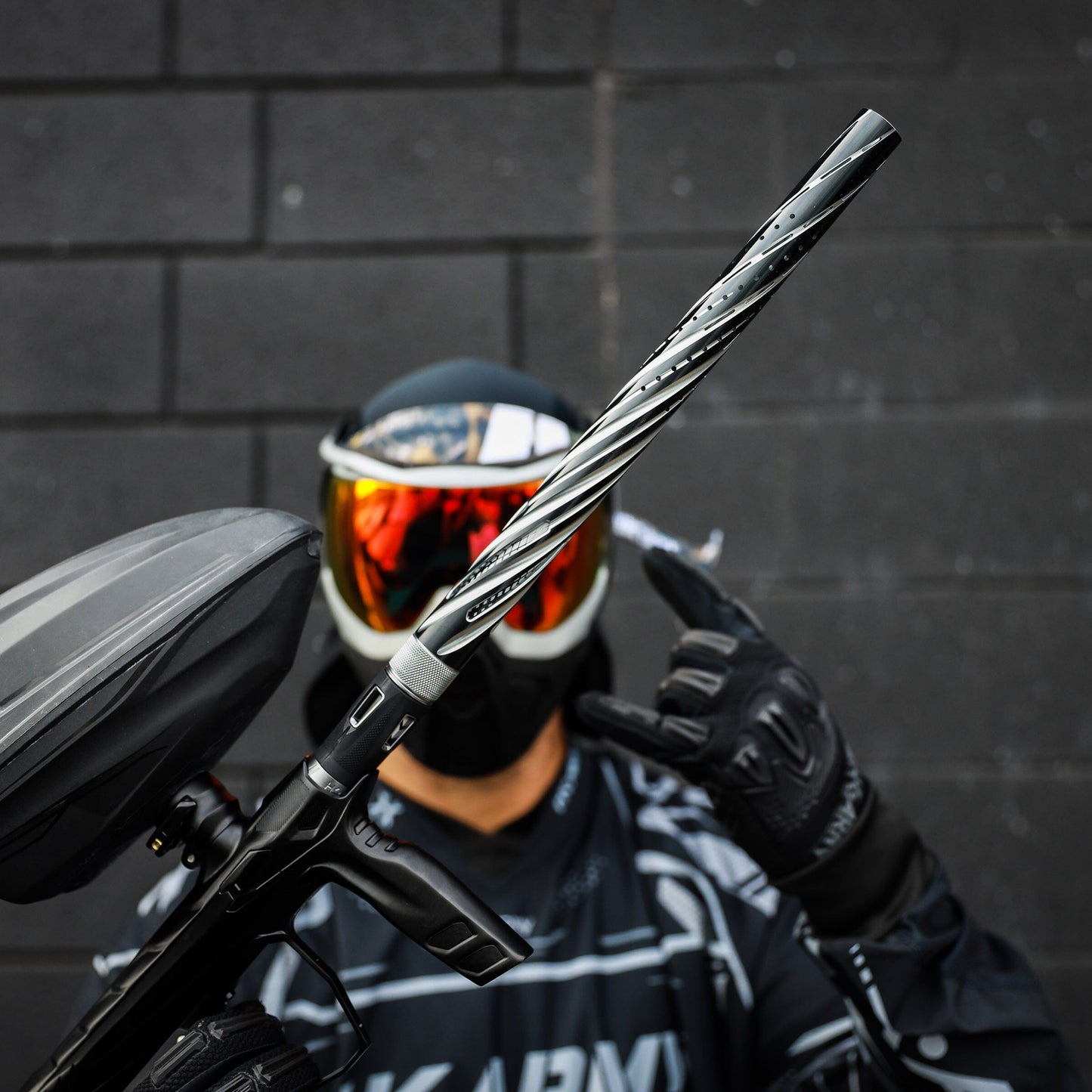 Used LAZR Elite Orbit Barrel Kit - 15" Dust Pewter/Black Inserts - Cocker Threads Paintball Gun from HK Army Clothing Buy/Sell/Trade Paintball Markers, New Paintball Guns, Paintball Hoppers, Paintball Masks, and Hormesis Headbands
