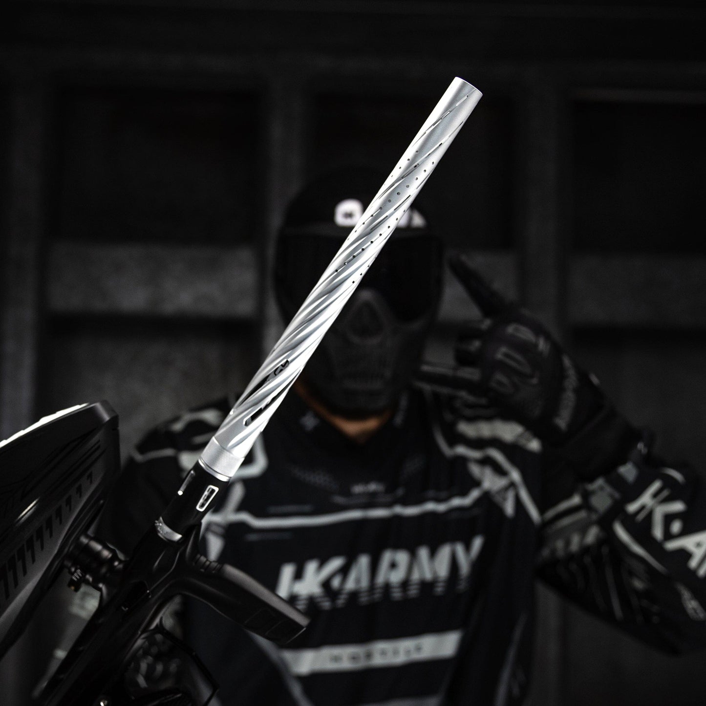 Used LAZR Elite Orbit Barrel Kit - 15" Dust Silver/Colored Inserts - Cocker Threads Paintball Gun from HK Army Clothing Buy/Sell/Trade Paintball Markers, New Paintball Guns, Paintball Hoppers, Paintball Masks, and Hormesis Headbands