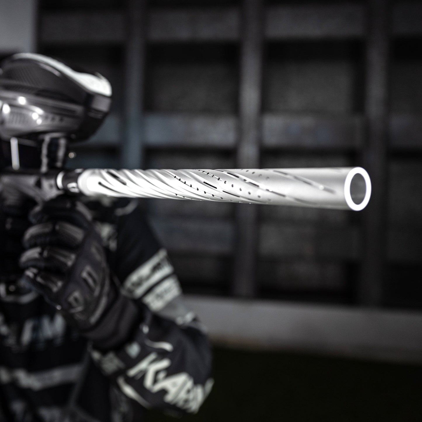 Used LAZR Elite Orbit Barrel Kit - 15" Dust Silver/Colored Inserts - Cocker Threads Paintball Gun from HK Army Clothing Buy/Sell/Trade Paintball Markers, New Paintball Guns, Paintball Hoppers, Paintball Masks, and Hormesis Headbands