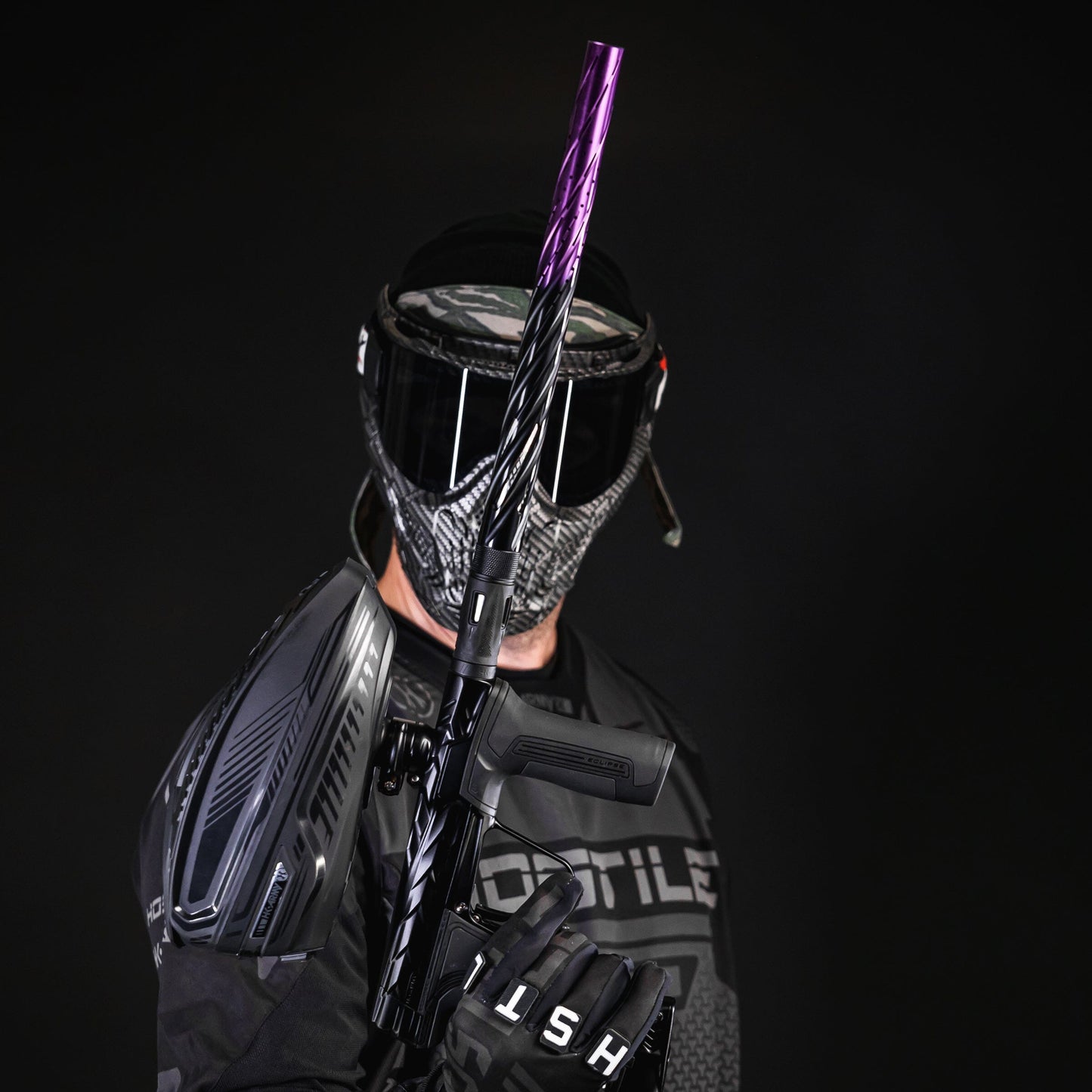 Used LAZR Elite Orbit Barrel Tip - Black/Purple Fade Paintball Gun from HK Army Clothing Buy/Sell/Trade Paintball Markers, New Paintball Guns, Paintball Hoppers, Paintball Masks, and Hormesis Headbands