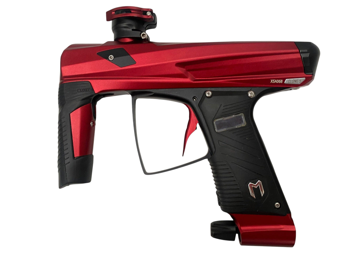Used MacDev Clone 5 Red/Black Paintball Gun Paintball Gun from CPXBrosPaintball Buy/Sell/Trade Paintball Markers, New Paintball Guns, Paintball Hoppers, Paintball Masks, and Hormesis Headbands