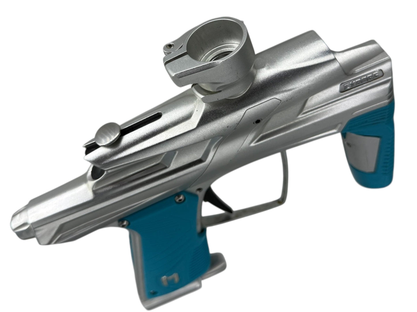 Used MacDev Cyborg 6 Paintball Gun Silver Paintball Gun from CPXBrosPaintball Buy/Sell/Trade Paintball Markers, New Paintball Guns, Paintball Hoppers, Paintball Masks, and Hormesis Headbands