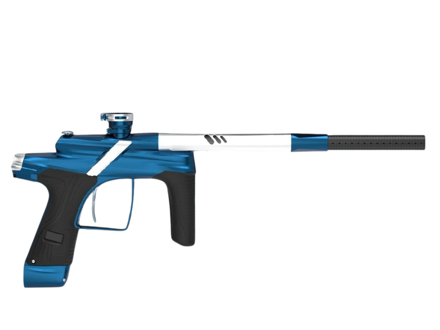 Used Macdev Cyborg X Limited Edition Paintball Gun Cobalt (Dust Blue/Silver) Paintball Gun from CPXBrosPaintball Buy/Sell/Trade Paintball Markers, New Paintball Guns, Paintball Hoppers, Paintball Masks, and Hormesis Headbands