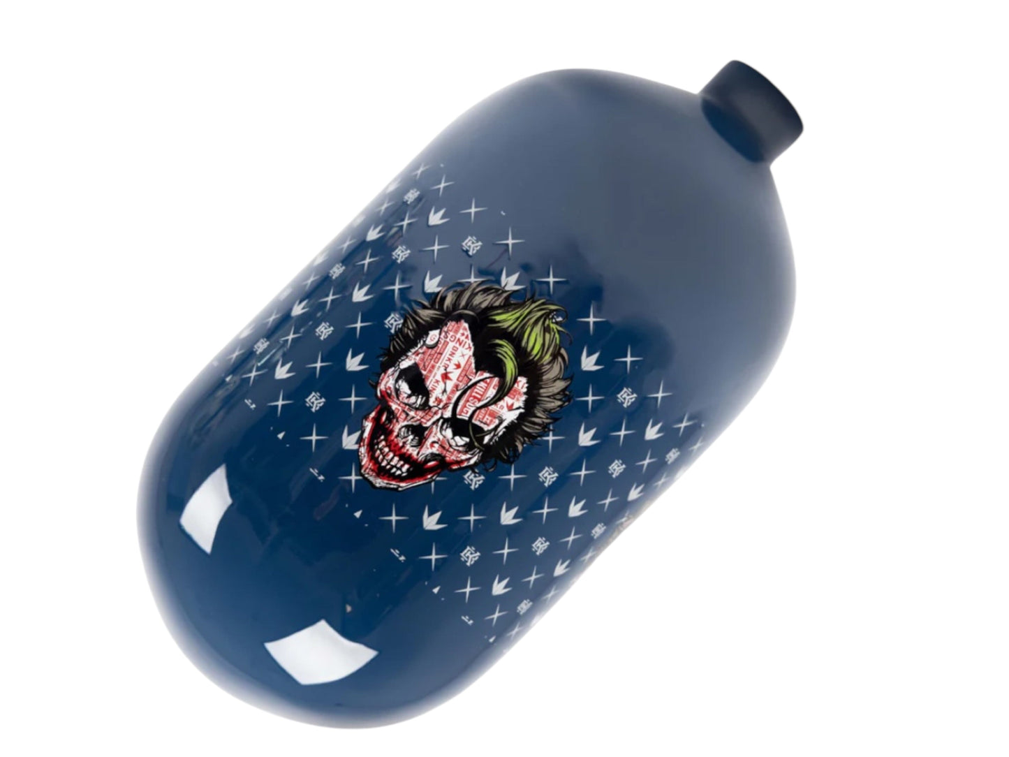 Used NEW Bunkerkings FN Lite Air Bottle Only - 70ci 4500psi - Midnight Navy Joker Skull Paintball Gun from CPXBrosPaintball Buy/Sell/Trade Paintball Markers, New Paintball Guns, Paintball Hoppers, Paintball Masks, and Hormesis Headbands