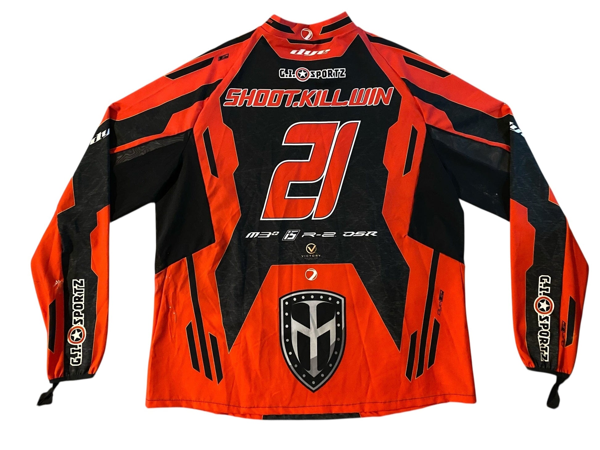 Used NEW Dye UL-C IRONMEN-SHOOT KILL WIN-Paintball Jersey size Small Paintball Gun from CPXBrosPaintball Buy/Sell/Trade Paintball Markers, New Paintball Guns, Paintball Hoppers, Paintball Masks, and Hormesis Headbands