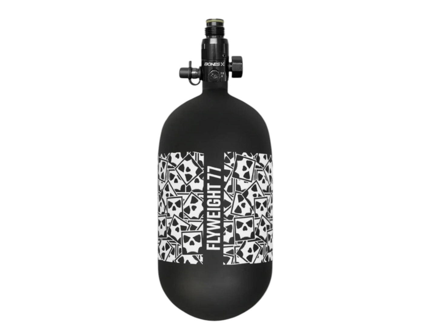 Used NEW FLYWEIGHT BONES AIR SYSTEM TANK 77CI BLACK/WHITE Paintball Gun from CPXBrosPaintball Buy/Sell/Trade Paintball Markers, New Paintball Guns, Paintball Hoppers, Paintball Masks, and Hormesis Headbands