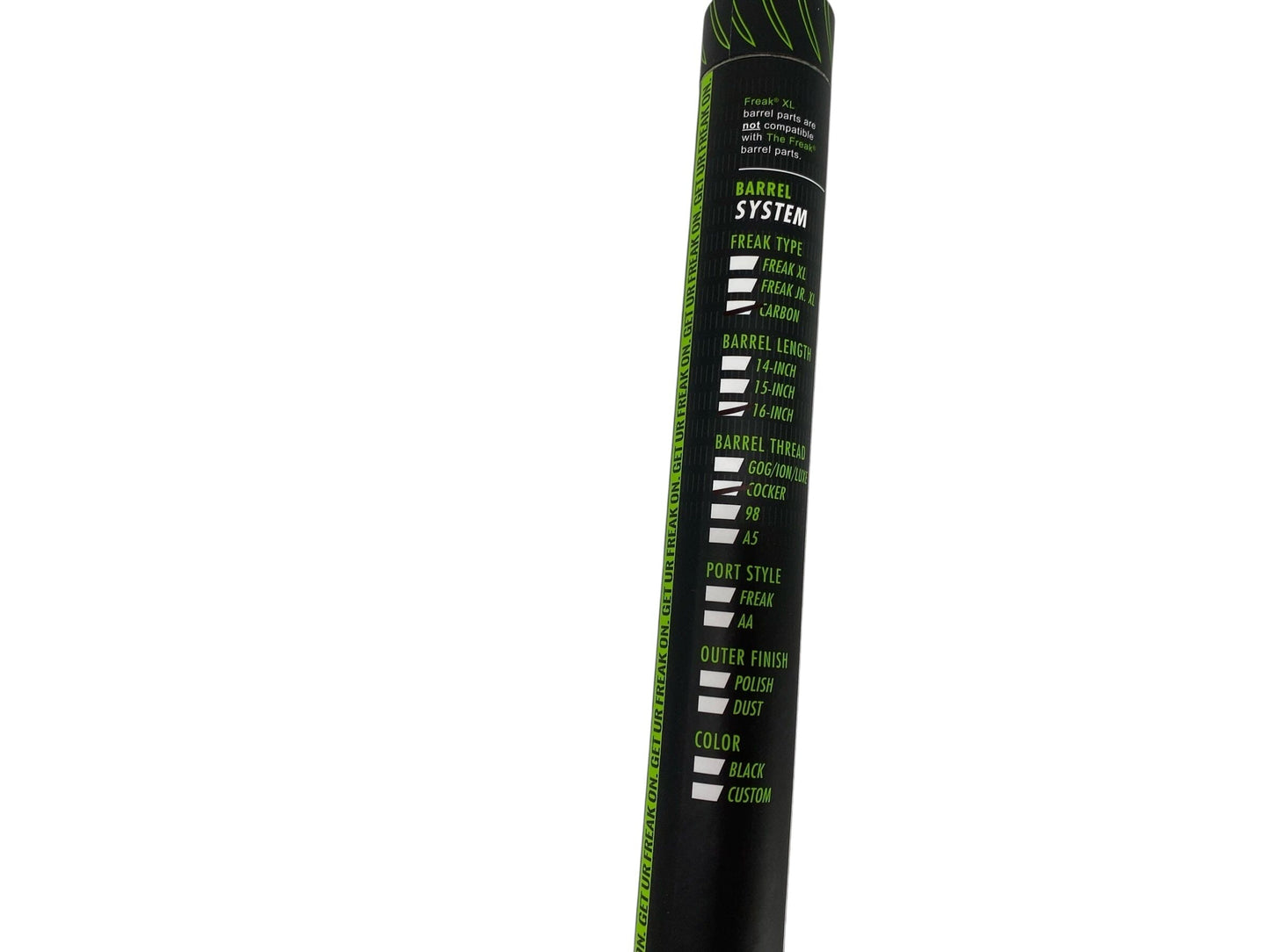 Used New Freak Carbon Fiber XL 16” Paintball Gun Barrel Autococker Threaded Paintball Gun from CPXBrosPaintball Buy/Sell/Trade Paintball Markers, New Paintball Guns, Paintball Hoppers, Paintball Masks, and Hormesis Headbands