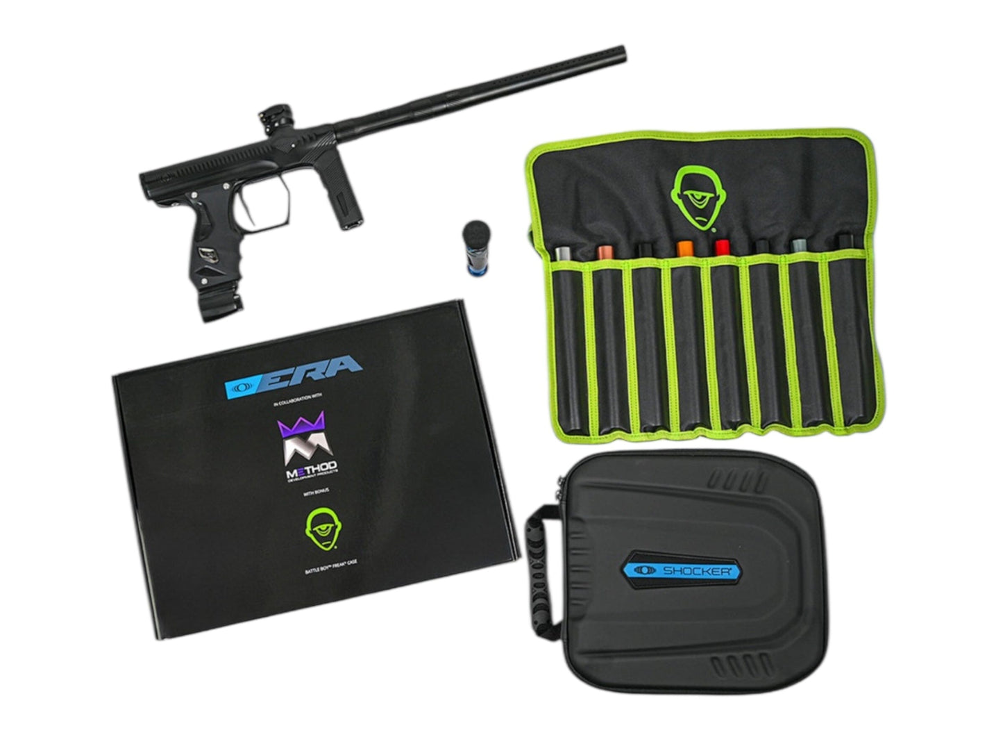 Used NEW Method SP Shocker Era Paintball Gun - Black/Black Paintball Gun from CPXBrosPaintball Buy/Sell/Trade Paintball Markers, New Paintball Guns, Paintball Hoppers, Paintball Masks, and Hormesis Headbands