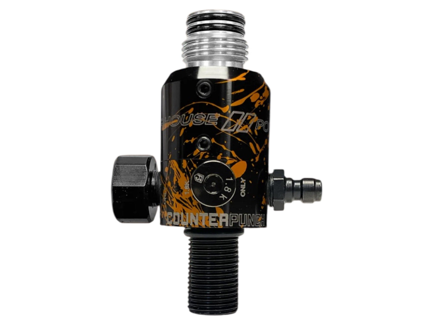 Used NEW POWERHOUSE COUNTERPUNCH REGULATOR - BLACK/OARNGE SPLASH Paintball Gun from CPXBrosPaintball Buy/Sell/Trade Paintball Markers, New Paintball Guns, Paintball Hoppers, Paintball Masks, and Hormesis Headbands