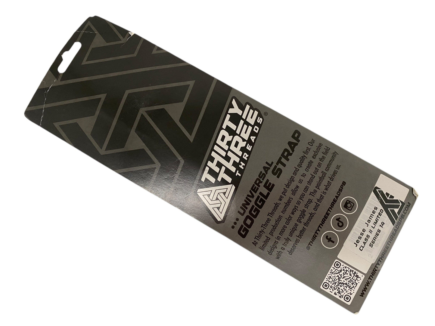 Used NEW Thirty Three Threads Jesse James Paintball Mask Strap Paintball Gun from CPXBrosPaintball Buy/Sell/Trade Paintball Markers, New Paintball Guns, Paintball Hoppers, Paintball Masks, and Hormesis Headbands