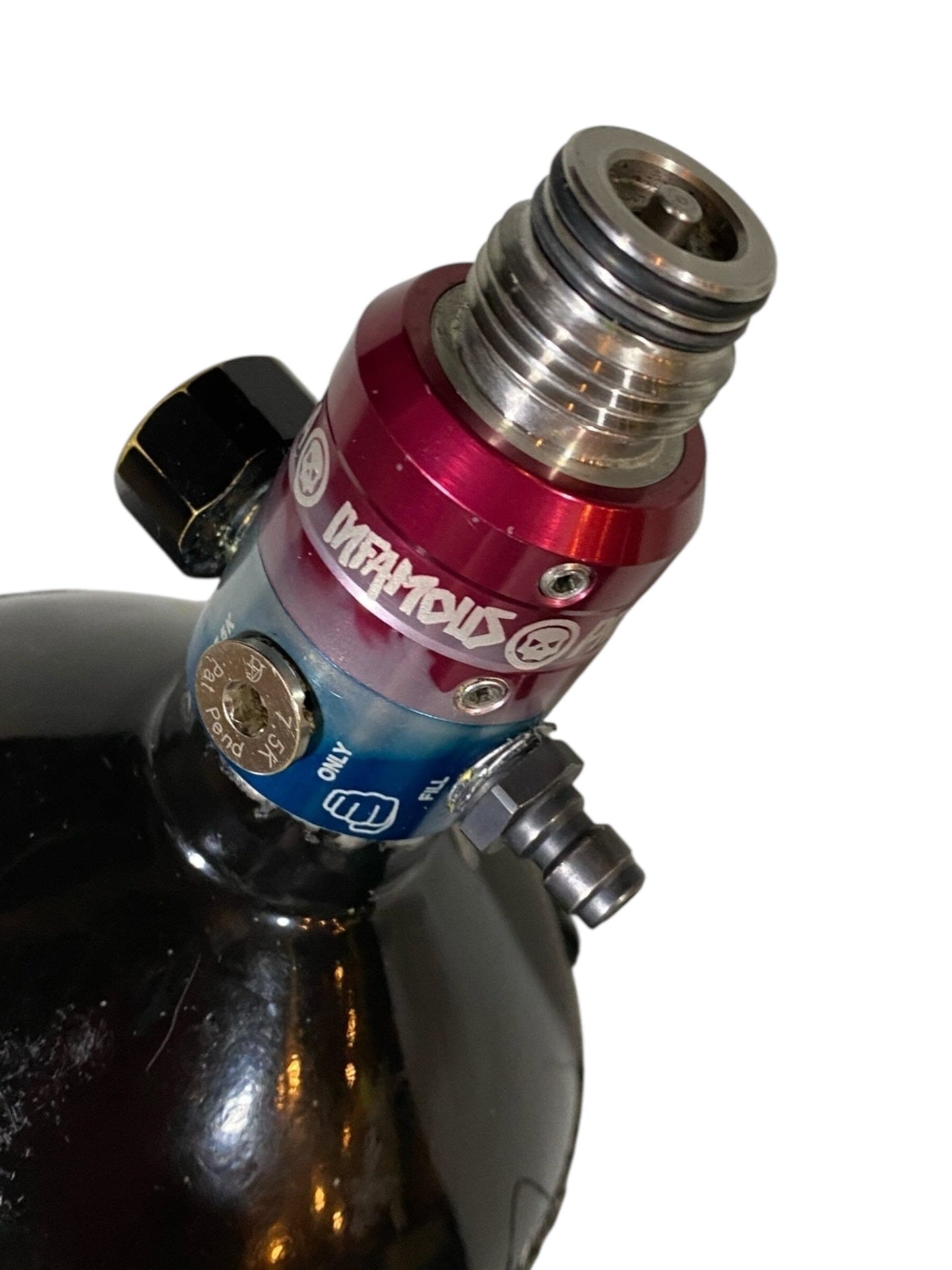 Used Ninja SL 68/4500 Infamous regulator Paintball Tank Paintball Gun from CPXBrosPaintball Buy/Sell/Trade Paintball Markers, New Paintball Guns, Paintball Hoppers, Paintball Masks, and Hormesis Headbands