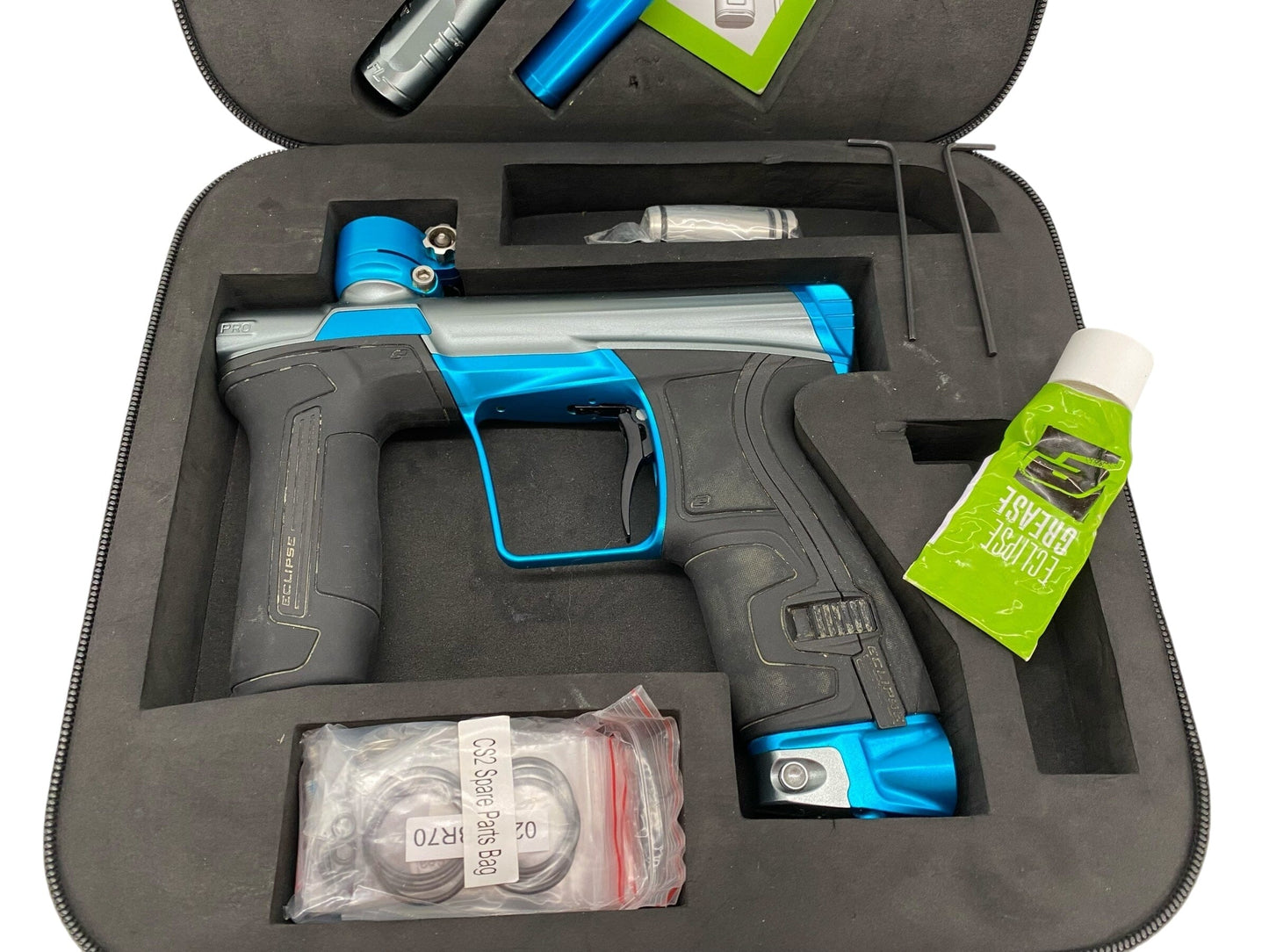 Used Planet Eclipse Cs2 Pro Paintball Gun Grey/Teal Paintball Gun from CPXBrosPaintball Buy/Sell/Trade Paintball Markers, New Paintball Guns, Paintball Hoppers, Paintball Masks, and Hormesis Headbands