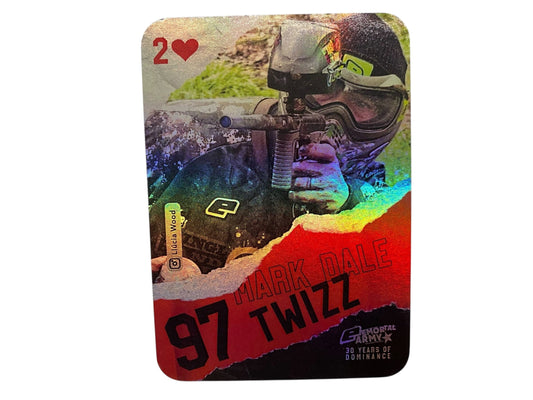 Used PLANET ECLIPSE EMORTAL TRADING CARD - 2 of Hearts Mark Dale Twizz HOLO Paintball Gun from CPXBrosPaintball Buy/Sell/Trade Paintball Markers, New Paintball Guns, Paintball Hoppers, Paintball Masks, and Hormesis Headbands