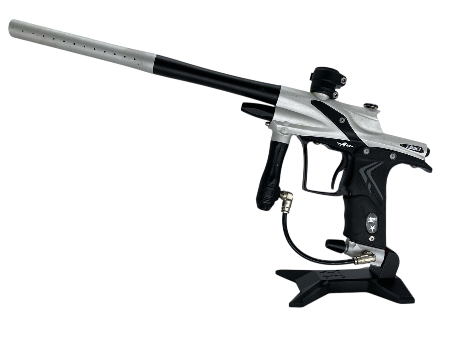 Used Planet Eclipse Etek 3 Paintball Gun Silver/Black Paintball Gun from CPXBrosPaintball Buy/Sell/Trade Paintball Markers, New Paintball Guns, Paintball Hoppers, Paintball Masks, and Hormesis Headbands