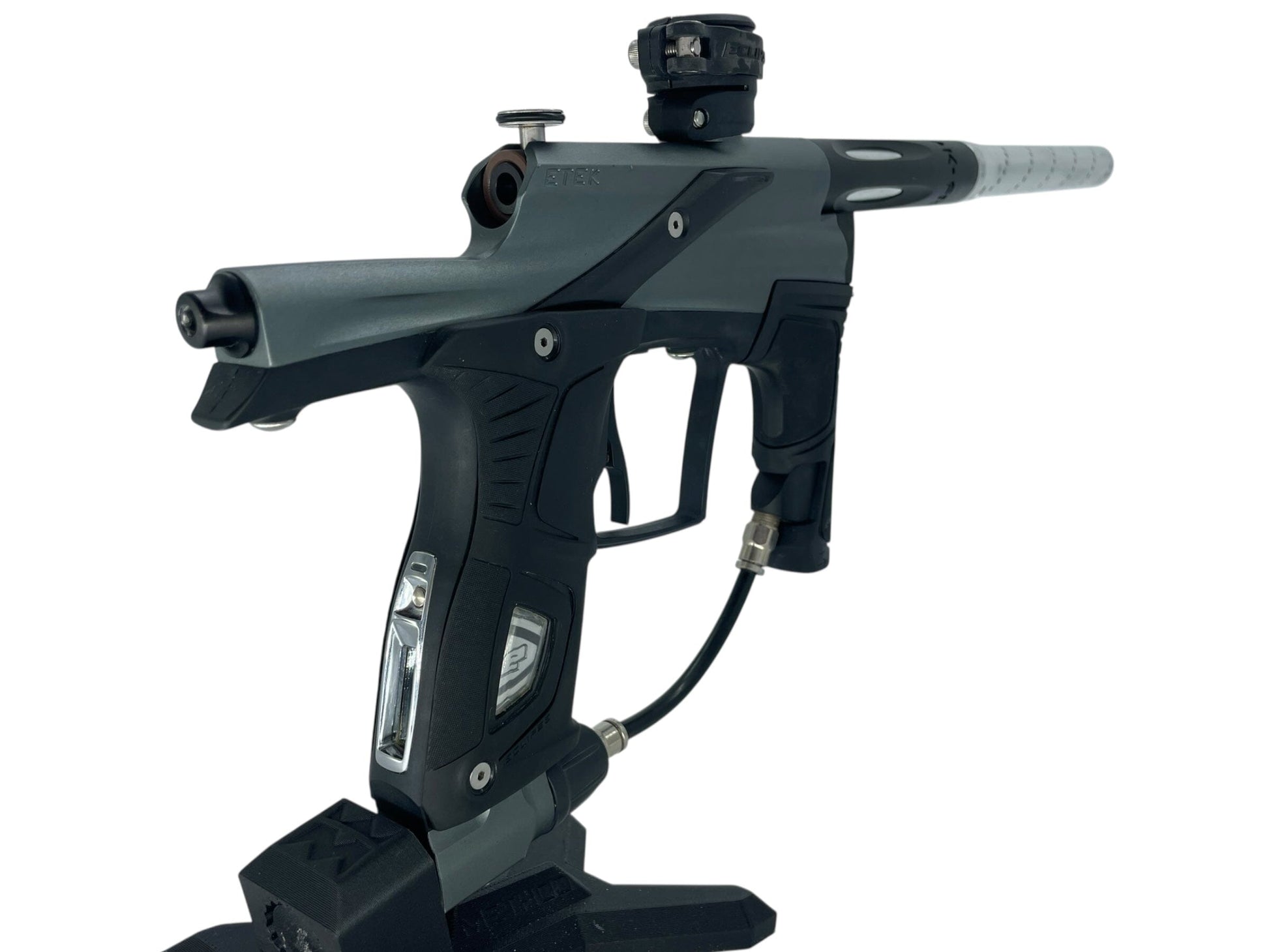 Used Planet Eclipse Etek 5 Paintball Gun Grey/Black Paintball Gun from CPXBrosPaintball Buy/Sell/Trade Paintball Markers, New Paintball Guns, Paintball Hoppers, Paintball Masks, and Hormesis Headbands