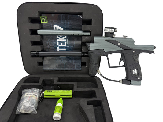 Used Planet Eclipse Etek 5 Paintball Gun Grey/Black Paintball Gun from CPXBrosPaintball Buy/Sell/Trade Paintball Markers, New Paintball Guns, Paintball Hoppers, Paintball Masks, and Hormesis Headbands