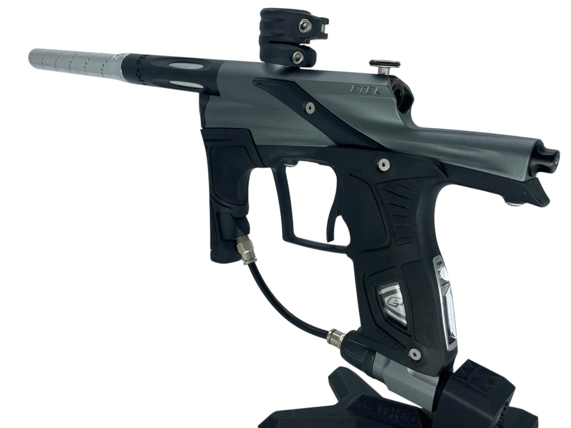 Used Planet Eclipse Etek 5 Paintball Gun Grey/Black Paintball Gun from CPXBrosPaintball Buy/Sell/Trade Paintball Markers, New Paintball Guns, Paintball Hoppers, Paintball Masks, and Hormesis Headbands