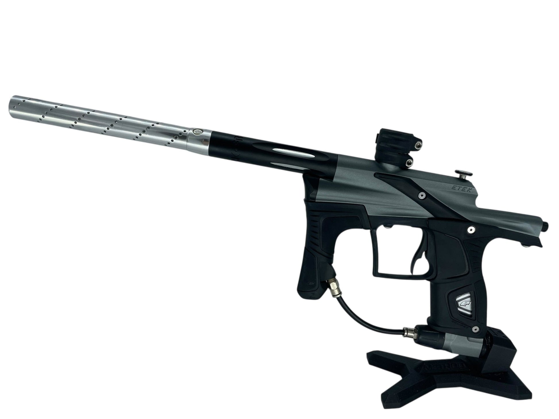 Used Planet Eclipse Etek 5 Paintball Gun Grey/Black Paintball Gun from CPXBrosPaintball Buy/Sell/Trade Paintball Markers, New Paintball Guns, Paintball Hoppers, Paintball Masks, and Hormesis Headbands