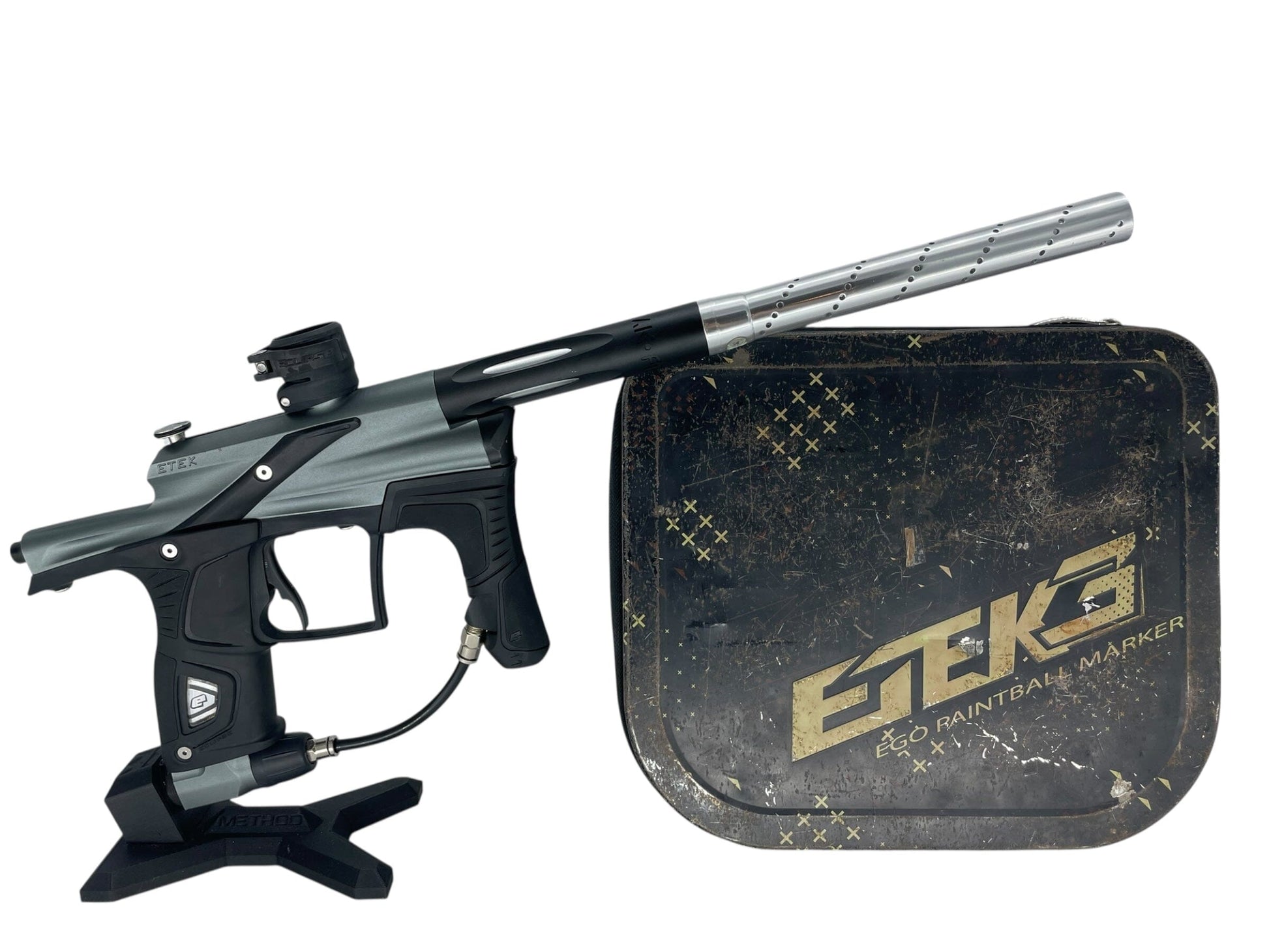 Used Planet Eclipse Etek 5 Paintball Gun Grey/Black Paintball Gun from CPXBrosPaintball Buy/Sell/Trade Paintball Markers, New Paintball Guns, Paintball Hoppers, Paintball Masks, and Hormesis Headbands