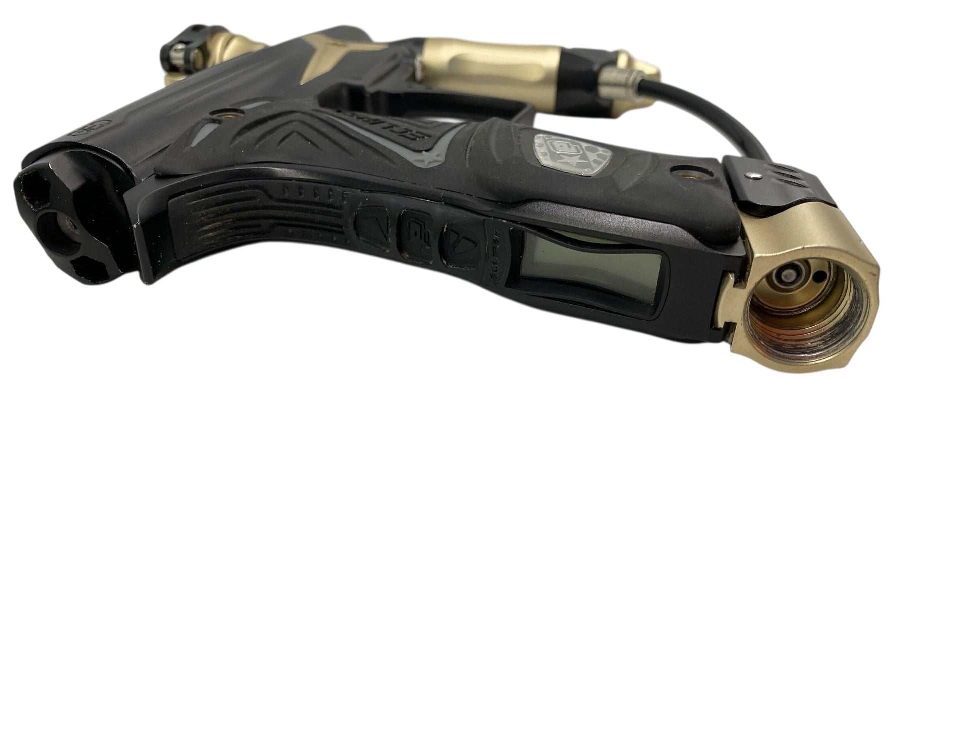 Used Planet Eclipse Geo 3 Paintball Gun Black/Gold Paintball Gun from CPXBrosPaintball Buy/Sell/Trade Paintball Markers, New Paintball Guns, Paintball Hoppers, Paintball Masks, and Hormesis Headbands