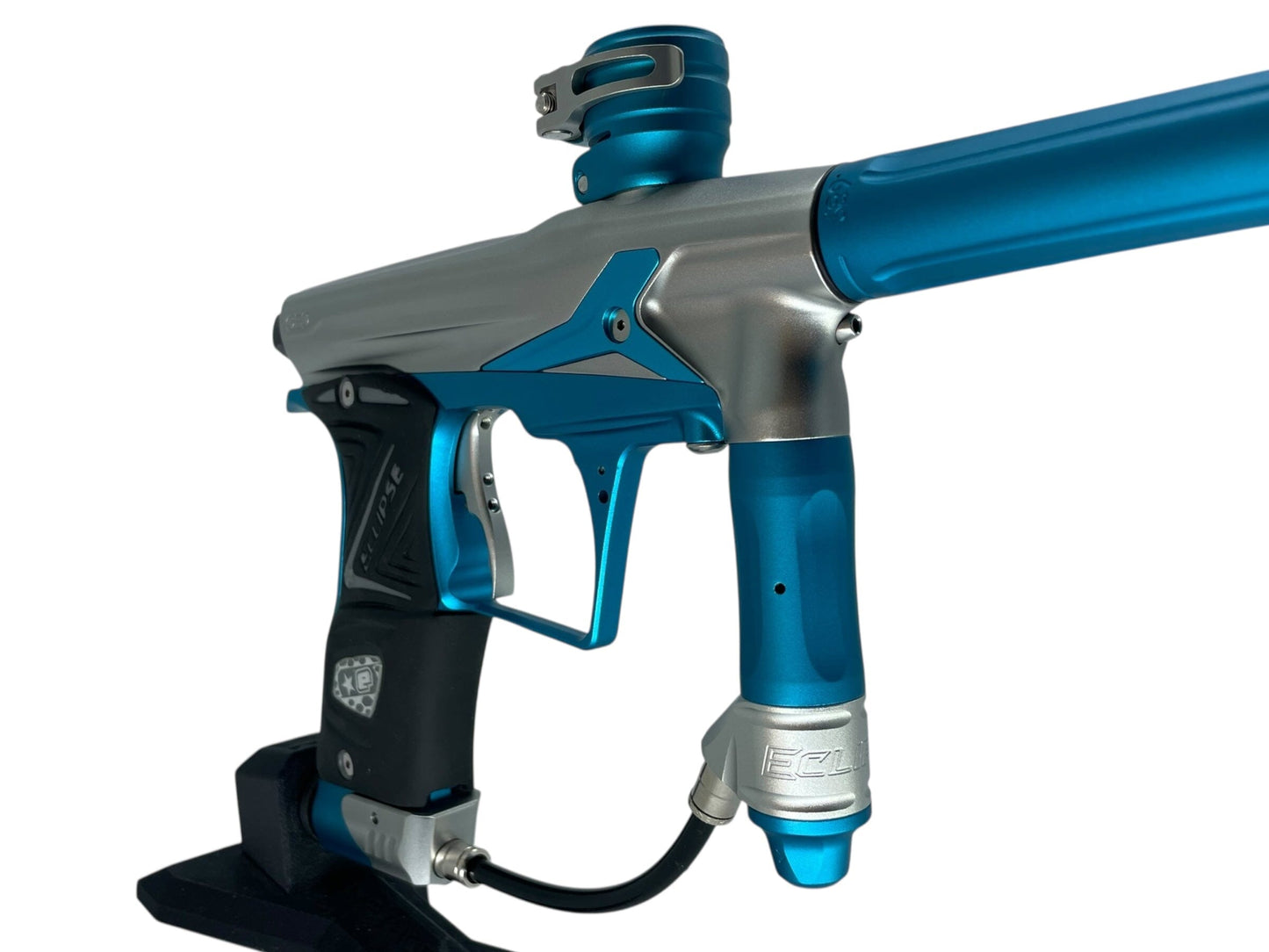Used Planet Eclipse Geo 3 Paintball Gun Silver/Teal Paintball Gun from CPXBrosPaintball Buy/Sell/Trade Paintball Markers, New Paintball Guns, Paintball Hoppers, Paintball Masks, and Hormesis Headbands