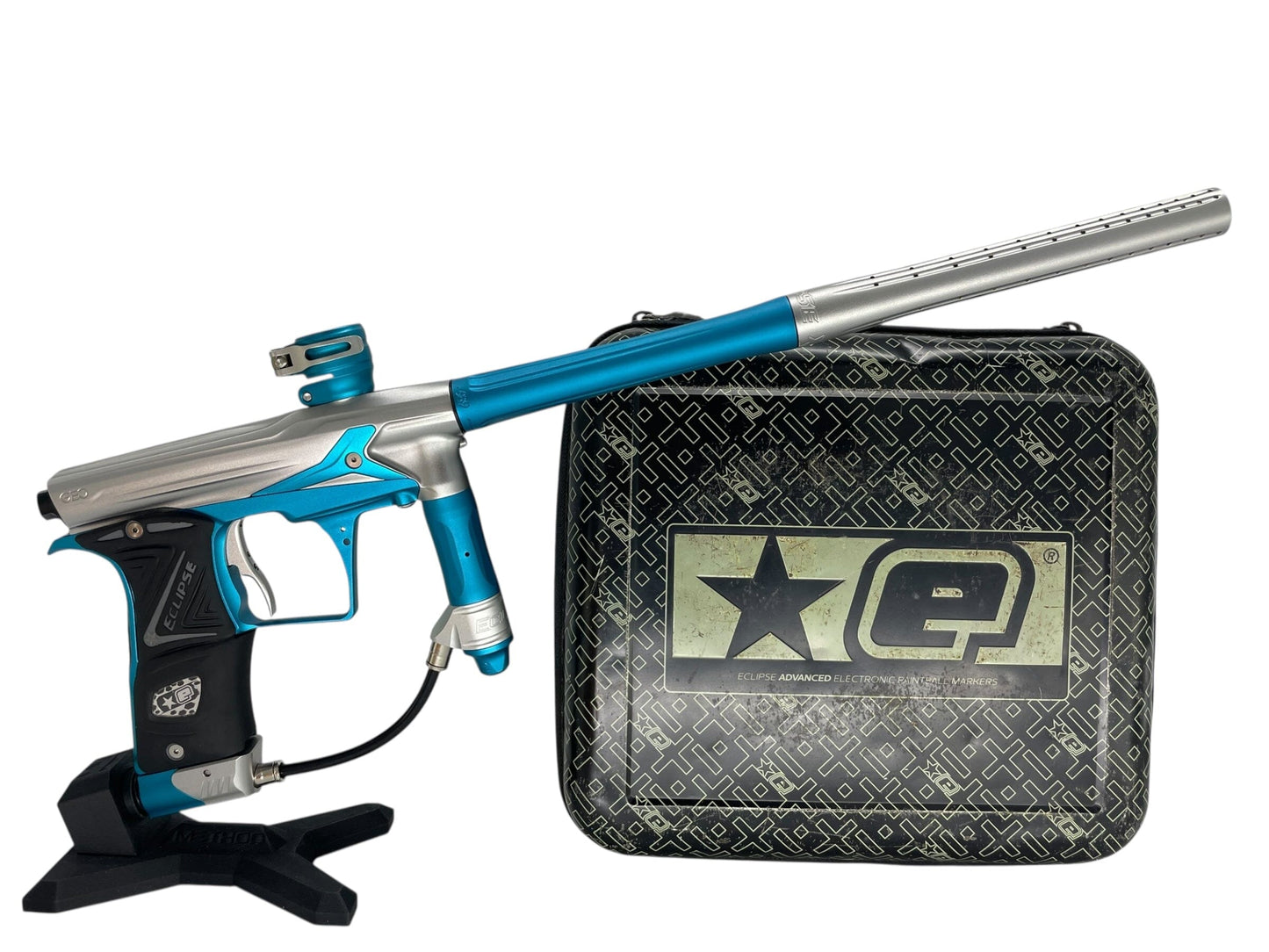 Used Planet Eclipse Geo 3 Paintball Gun Silver/Teal Paintball Gun from CPXBrosPaintball Buy/Sell/Trade Paintball Markers, New Paintball Guns, Paintball Hoppers, Paintball Masks, and Hormesis Headbands